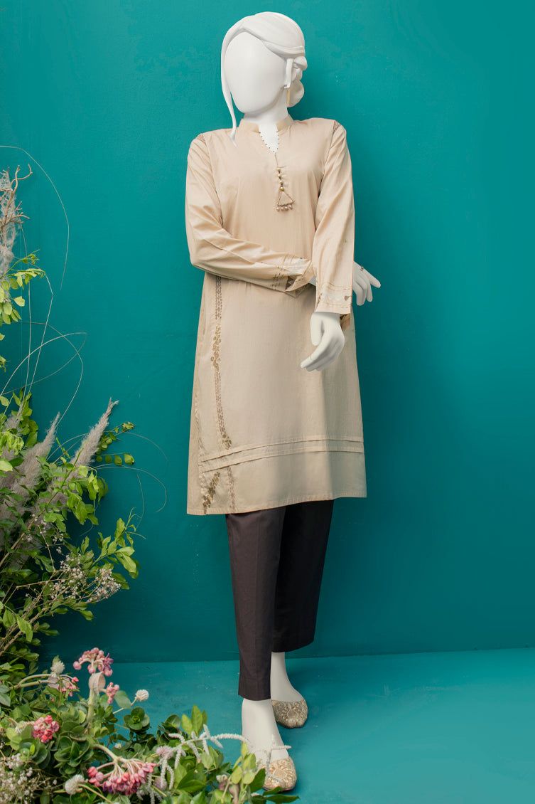 Stylish Beige Ladies Kurti by J. Junaid Jamshed | Elegant Pakistani Tunic for Women | Perfect for Casual Wear, Parties & Festive Occasions