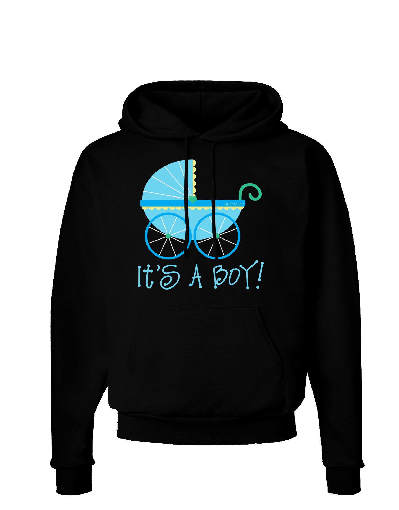 It's a Boy Baby Hoodie - Dark Blue Carriage Print Sweatshirt for Newborns & Infants | Perfect for Photo Shoots, Baby Showers & First Birthday Outfits