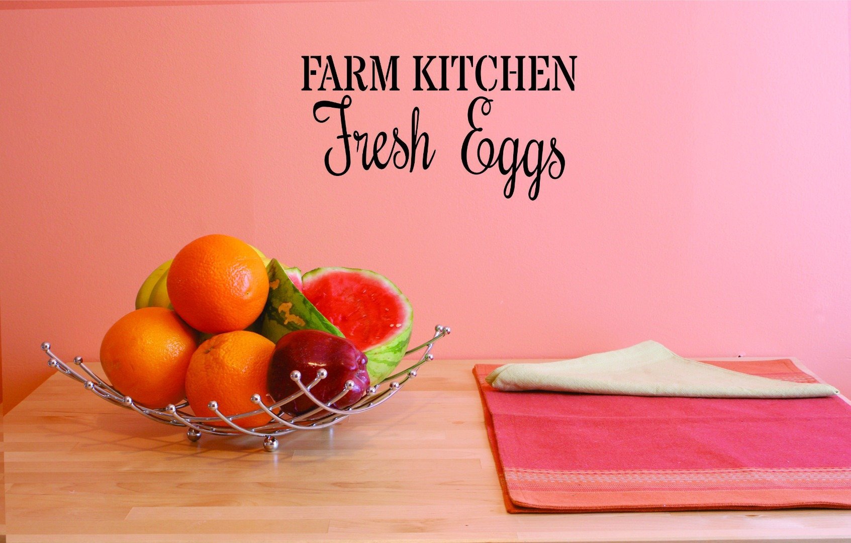 Farm Kitchen Fresh Eggs Farmhouse Wall Art - 12x30 Inches Rustic Home Decor for Kitchen, Dining Room, or Country Living Room