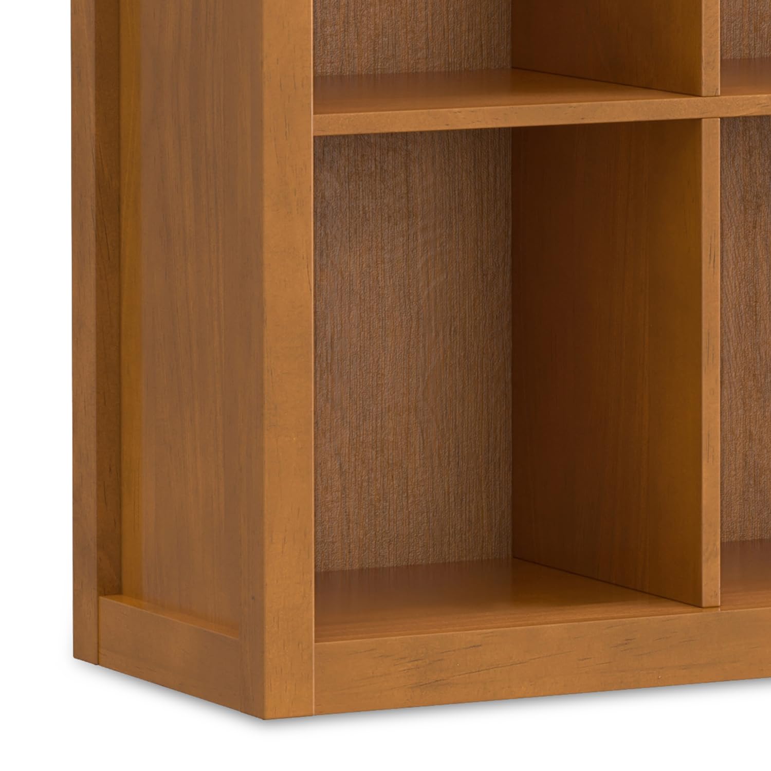 SIMPLIHOME Acadian 44 Inch Solid Wood 9-Cube Bookcase & Storage Unit, Light Golden Brown - Transitional Style for Living Room, Study, Office & Home Organization