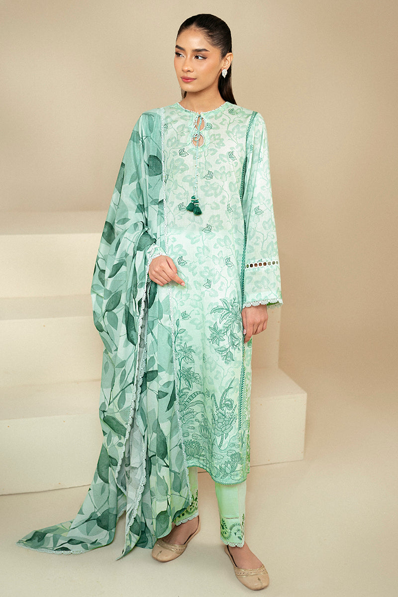Minty Meadow 3-Piece Lawn Suit for Women - Floral Printed Summer Outfit - Perfect for Garden Parties, Weddings & Outdoor Events