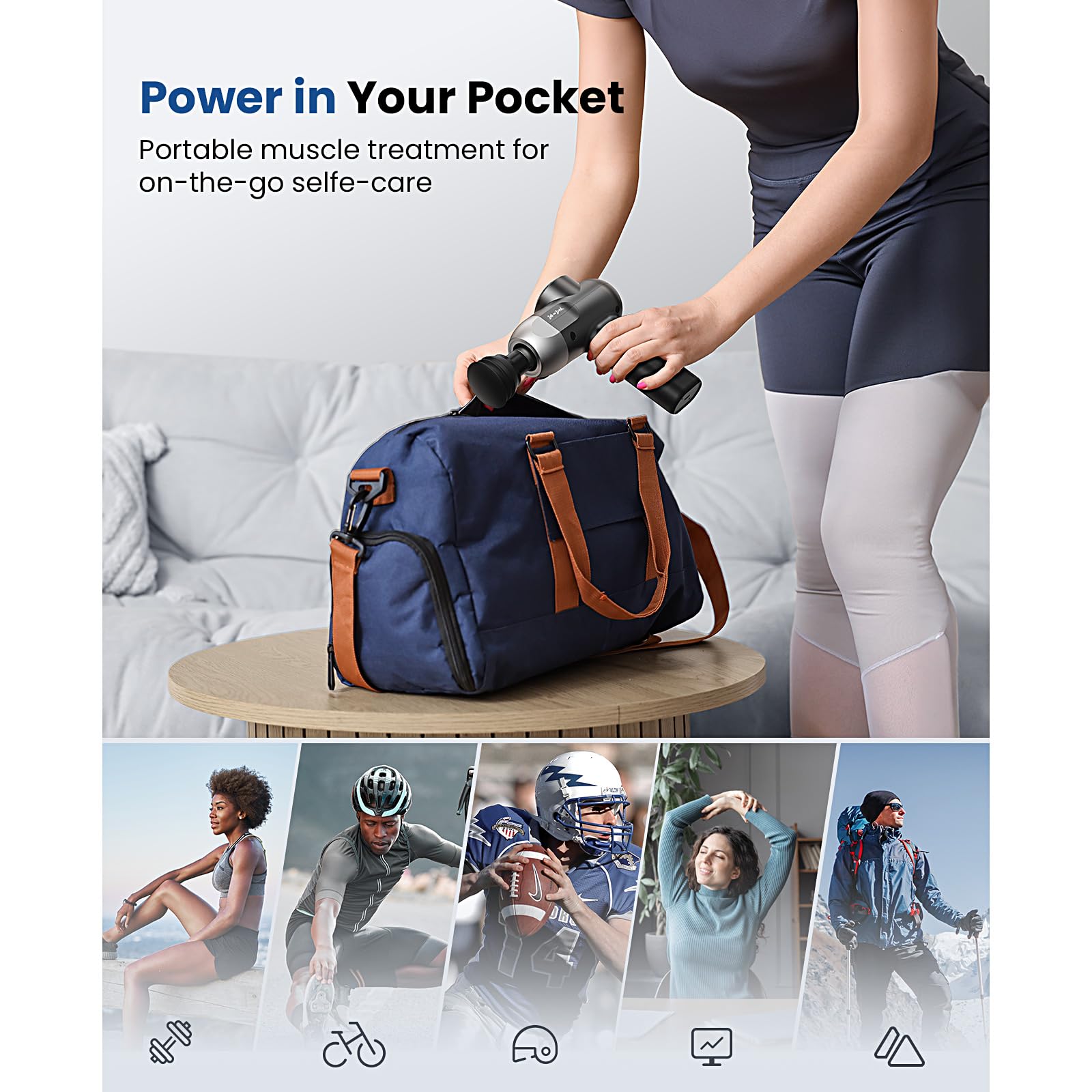 BOB AND BRAD C2 Plus Massage Gun with Heat Therapy - Deep Tissue Percussion Massager for Muscle Recovery, Pain Relief & Relaxation - Professional Electric Back Massager for Athletes, Home Gym & Physical Therapy - FSA/HSA Eligible - Perfect for Post-Workout, Office Stress & Chronic Pain Relief