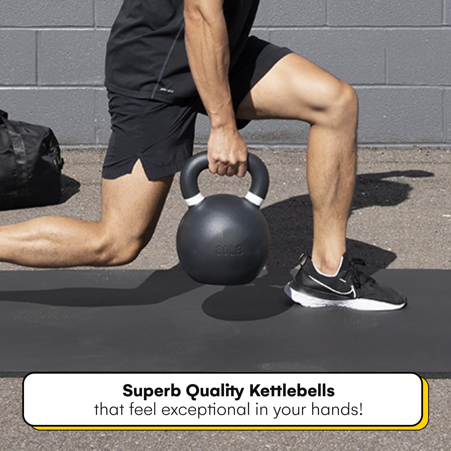 Kettlebell Kings Powder Coated Kettlebell Weights 5-90 LB - Premium Gym Equipment for Strength Training | Durable Coating for Enhanced Grip & Rust Resistance | Ideal for Home Workouts, CrossFit & Functional Fitness Training (Men & Women)
