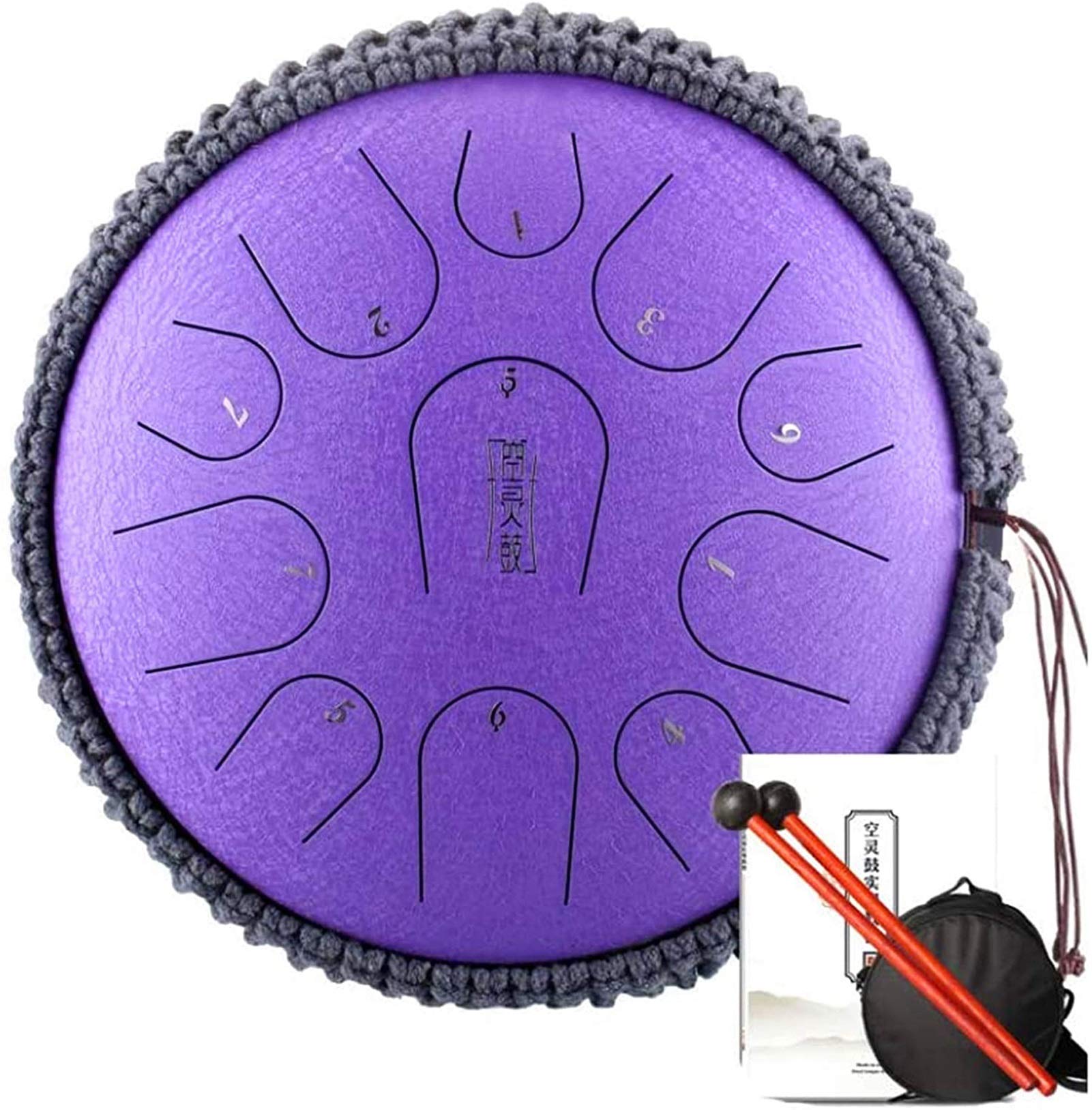 PIAOLIGN 12 Inch Steel Tongue Drum - 11 Tone Handpan Percussion Instrument | Portable Musical Drum for Yoga, Meditation, Zen Practice, Music Education & Performance | Made in USA | Perfect for Relaxation, Sound Therapy & Musical Creativity