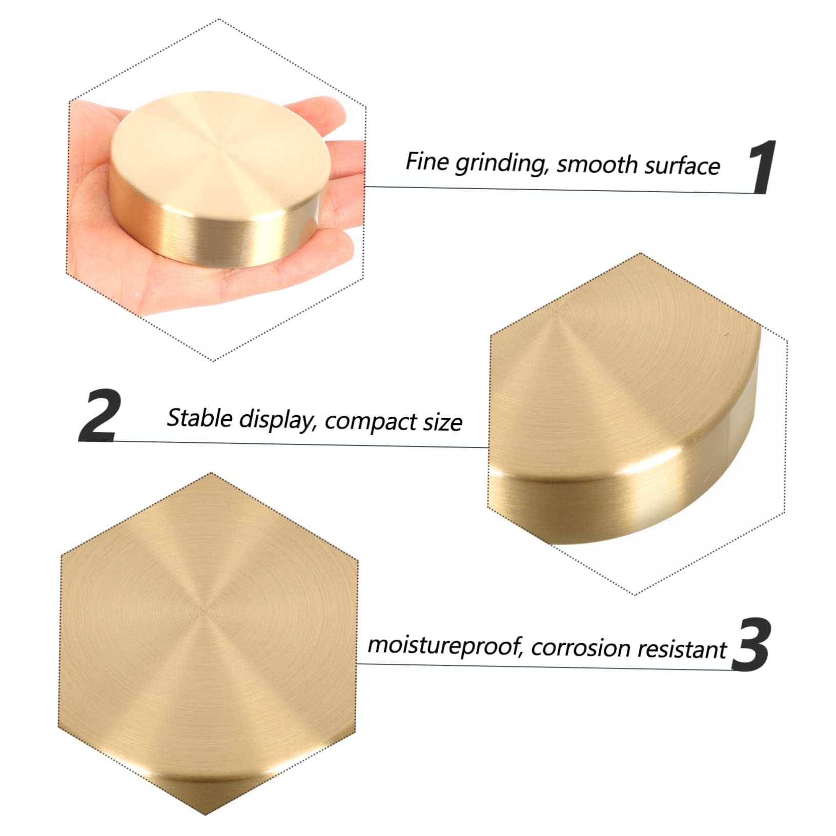 4pcs Solid Brass Round Paperweight - Heavy Duty Calligraphy Brush Holder & Letterweight for Painting, Writing, and Office Use - Perfect for Artists, Writers, and Stationery Lovers