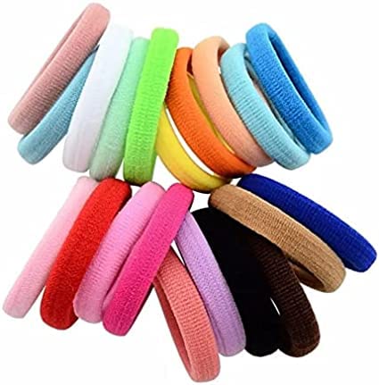 20 Pack Blue Hair Bands - Thick Snag-Free Elastic Hair Ties with Endless Design & Bright Colors | Perfect for Ponytails, Braids, Workouts and Daily Hair Styling
