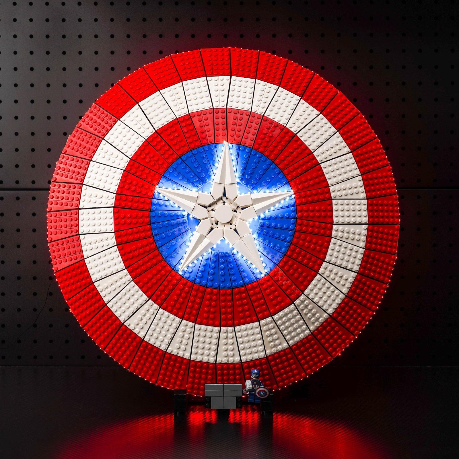 LEGO Marvel Captain America's Shield 76262 Building Kit with LED Lights – Superhero Toy for Kids & Collectors | Perfect for Display, Gifts & Role Play