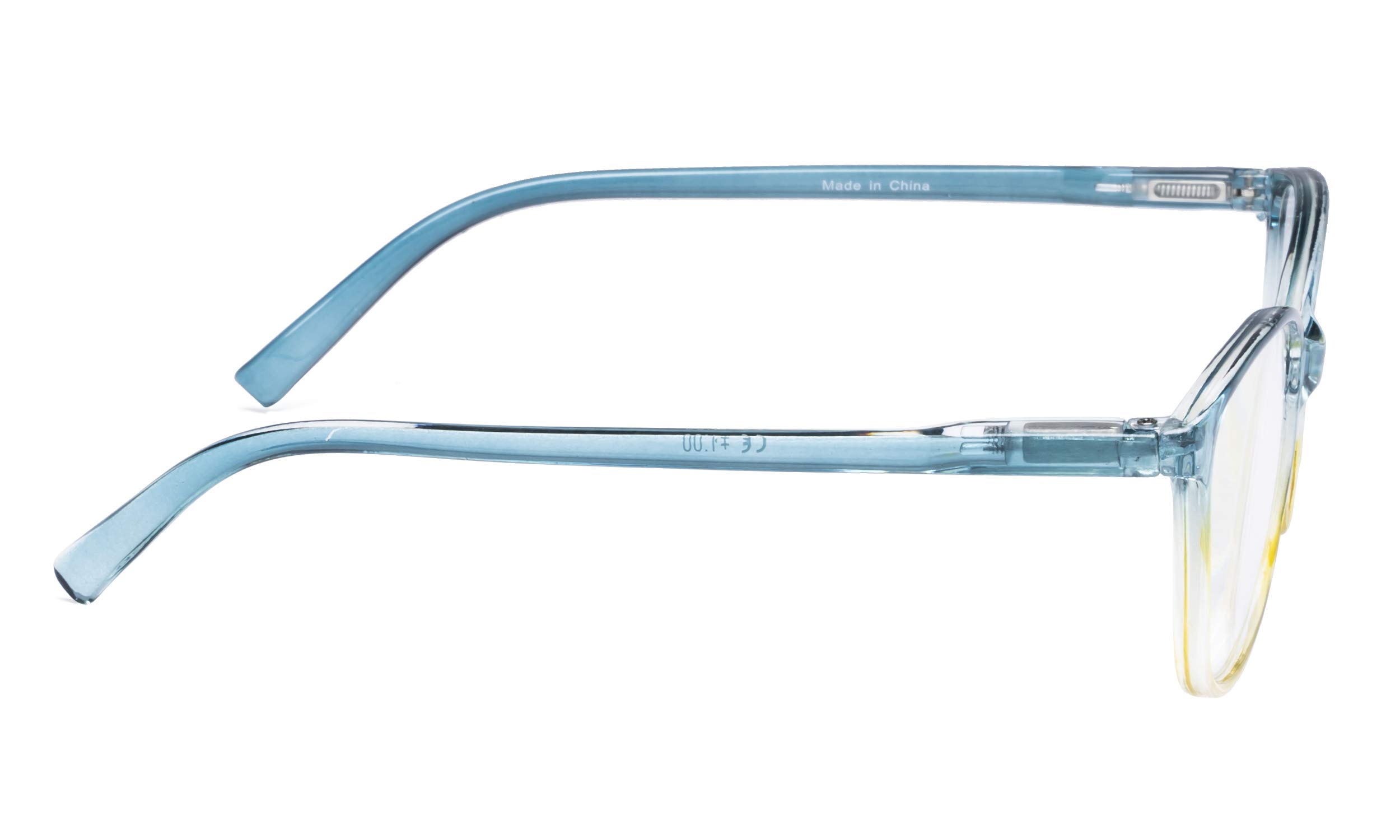 BLUELESS Large Cateye Reading Glasses for Women +3.00 Strength - Light Blue Frame - Fashionable Readers for Book Lovers & Computer Use
