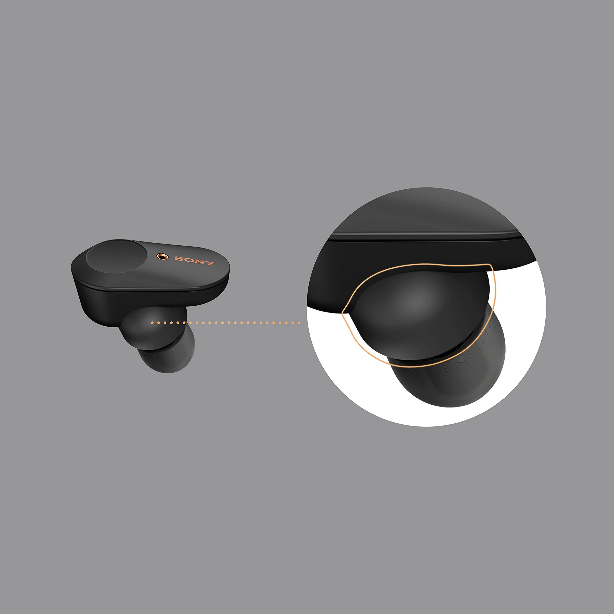 Sony WF-1000XM3 Wireless Noise Canceling Earbuds - Bluetooth 5.0, 24hr Battery, HD Sound - Premium Renewed Black Headphones for Travel, Workout & Commuting