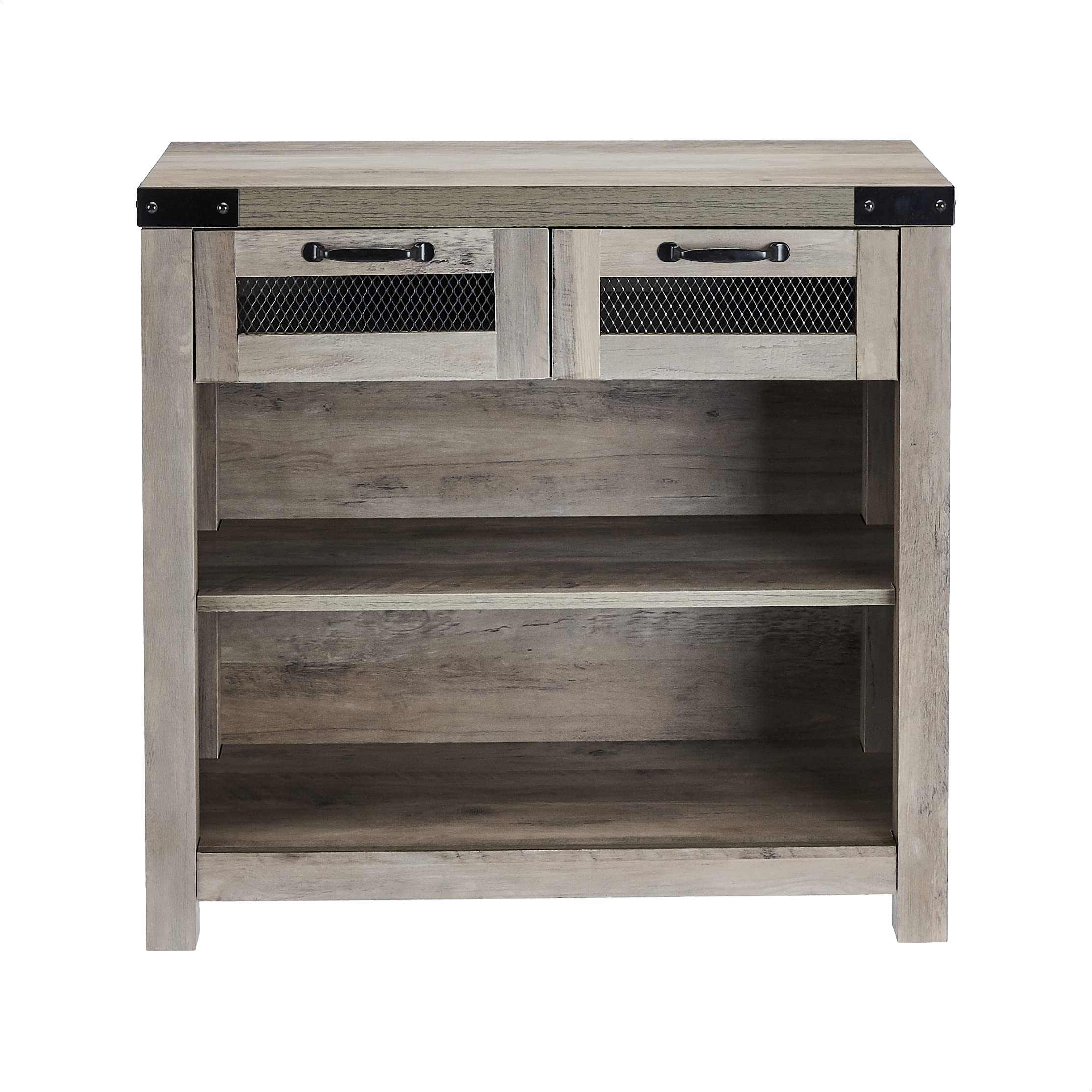 Industrial Style Grey Wash Entryway Table with Drawer - Perfect for Small Spaces, Hallway Decor & Entryway Organization