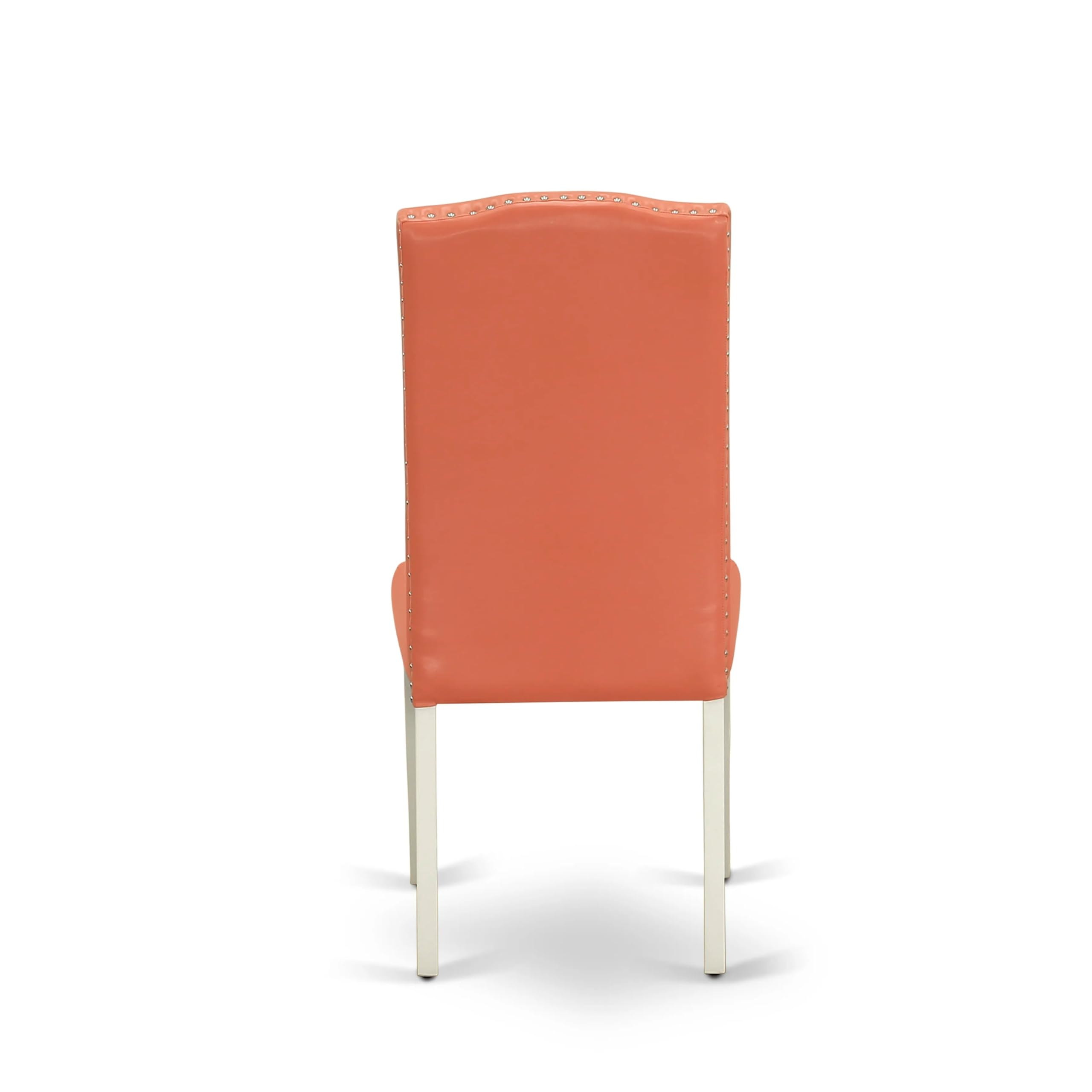East West Furniture ANEN3-LWH-78 3-Piece Round Dining Set with Pedestal Table & 2 Pink Flamingo Faux Leather Chairs, 36x36 Inch, Linen White - Perfect for Small Kitchens, Breakfast Nooks, and Cozy Dining Spaces