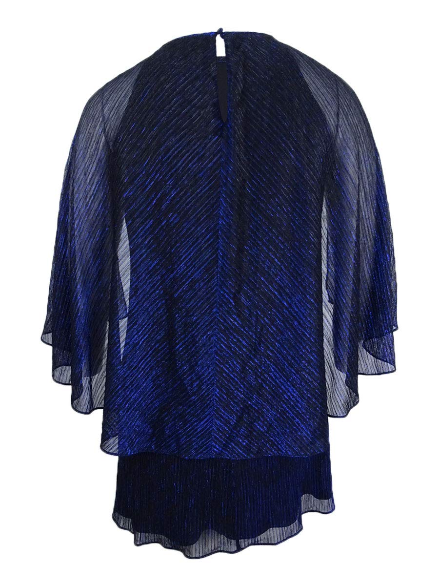 Calvin Klein Women's Petite Metallic Capelet Sheath Dress - Elegant Cocktail & Evening Party Wear for Special Occasions