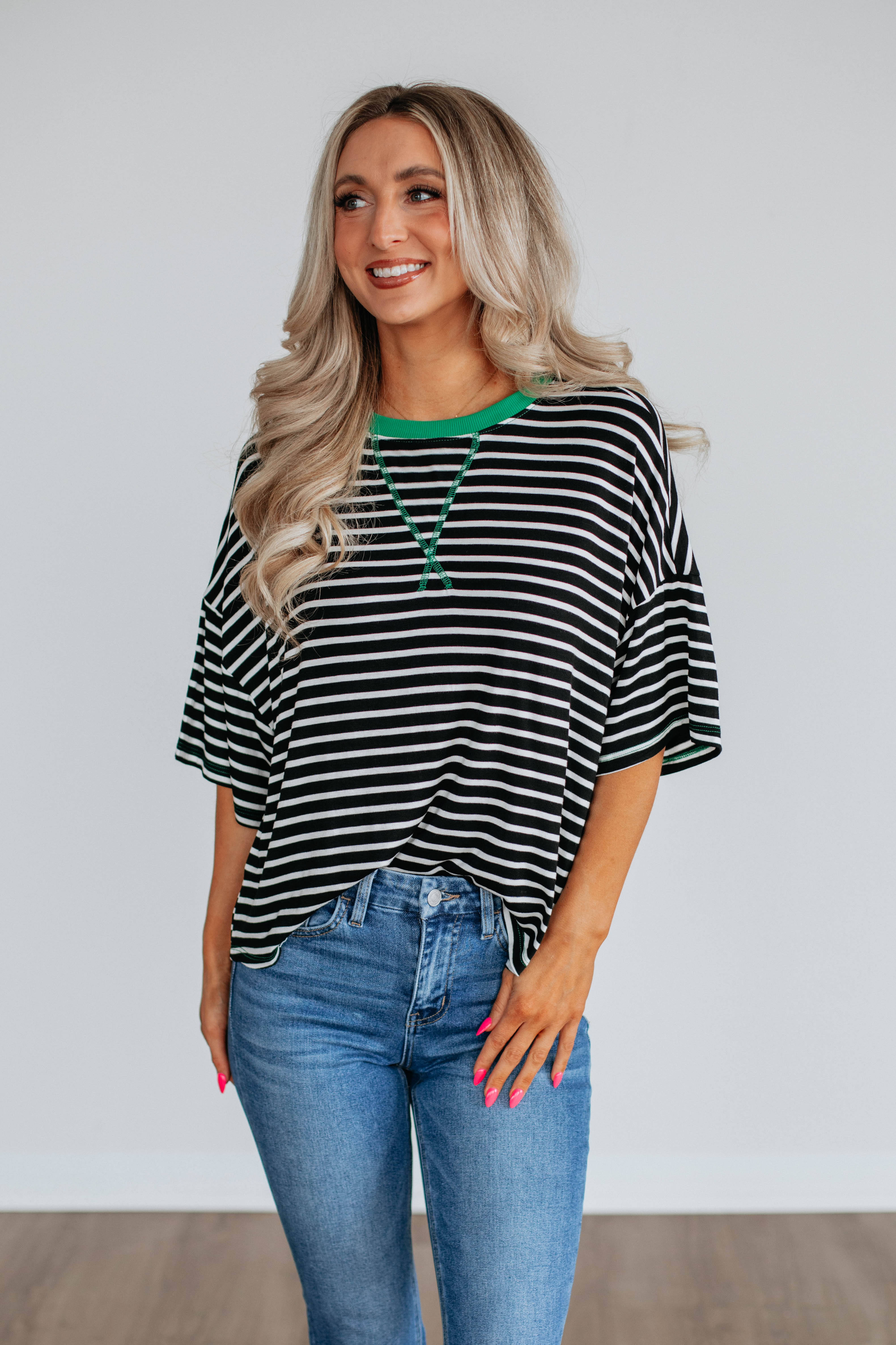 Stylish Cale Striped Top in Black Mix - Perfect for Casual Outings, Office Wear & Everyday Fashion
