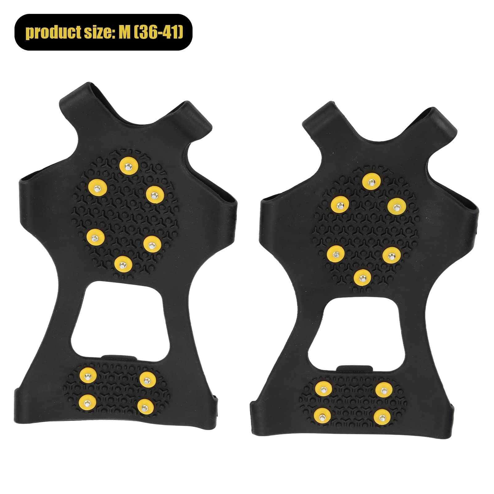 Foldable 10-Tooth Hiking Crampons - 2PCS Non-Slip Ice Cleats for Snow Shoes | Lightweight Rubber Spikes for Mountaineering, Ice Fishing & Hunting | Perfect for Winter Trails, Slippery Terrains & Outdoor Adventures