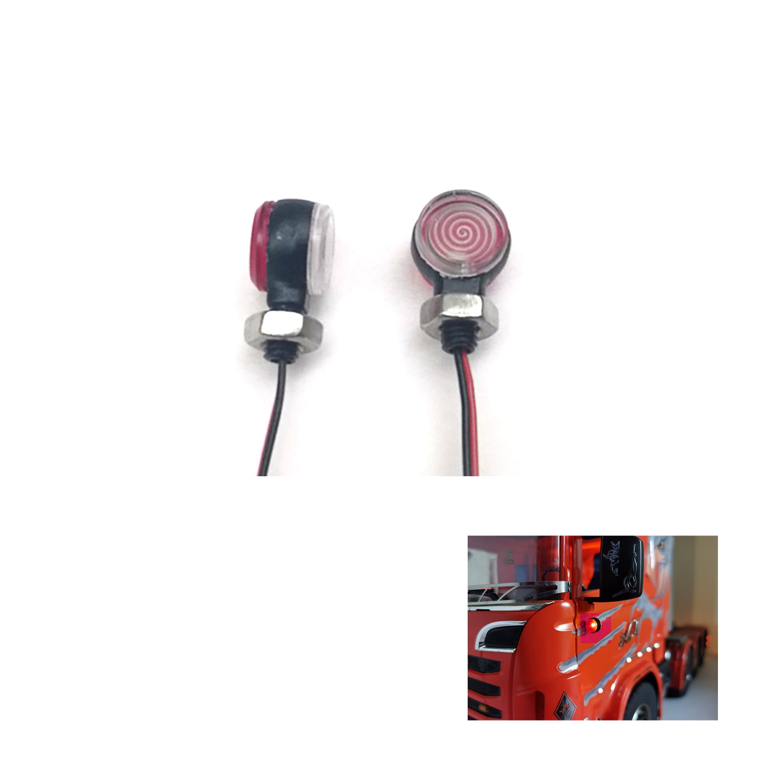 LED Side Skirts Light Kit for 1/14 Scale RC Tractor Trucks & Dump Cars - Left/Right Position Marker Lamps - Realistic Simulation Upgrade Parts for Radio Controlled Models (Perfect for Nighttime Crawling & Off-Road Racing)