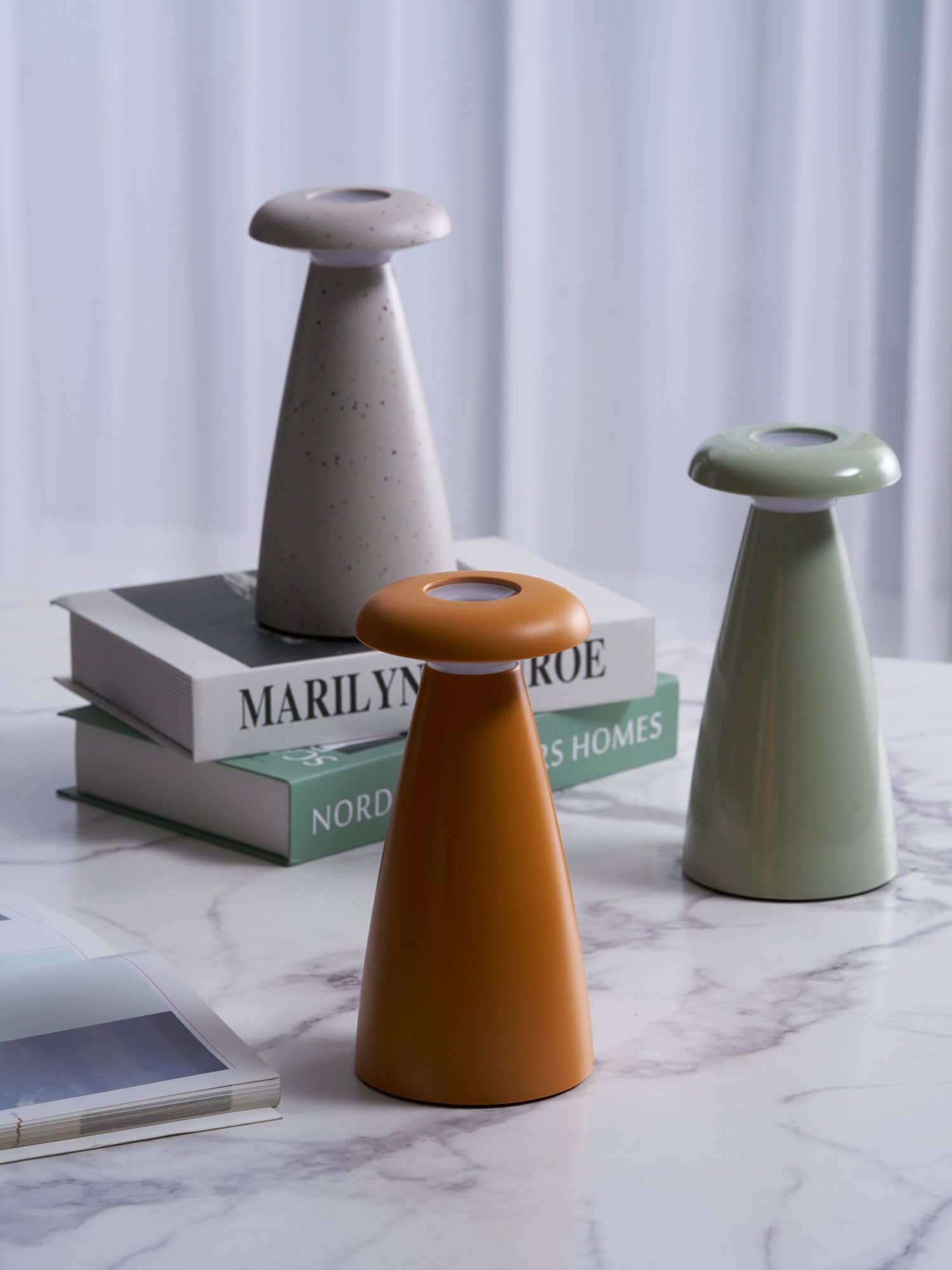 Noko Mushroom Rechargeable Table Lamp - USB-C LED Night Light for Bedroom, Nursery & Living Room - Dimmable Ambient Lighting for Reading & Relaxation