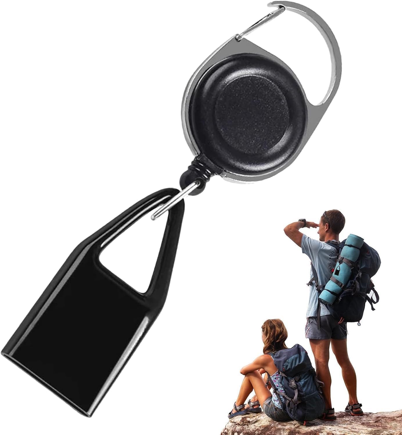 2Pcs Retractable Lighter Belt - Anti-Lost Clip for Hiking & Outdoor Activities