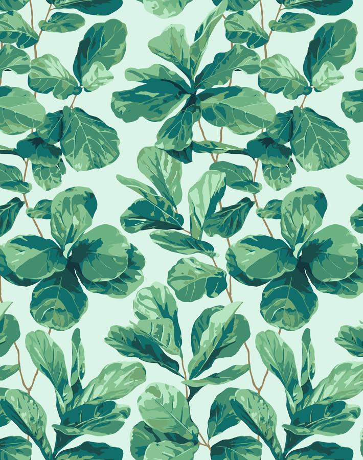 Nathan Turner Fiddle Fig Wallpaper in Robins Egg Blue - Perfect for Nursery, Living Room, and Home Office Decor