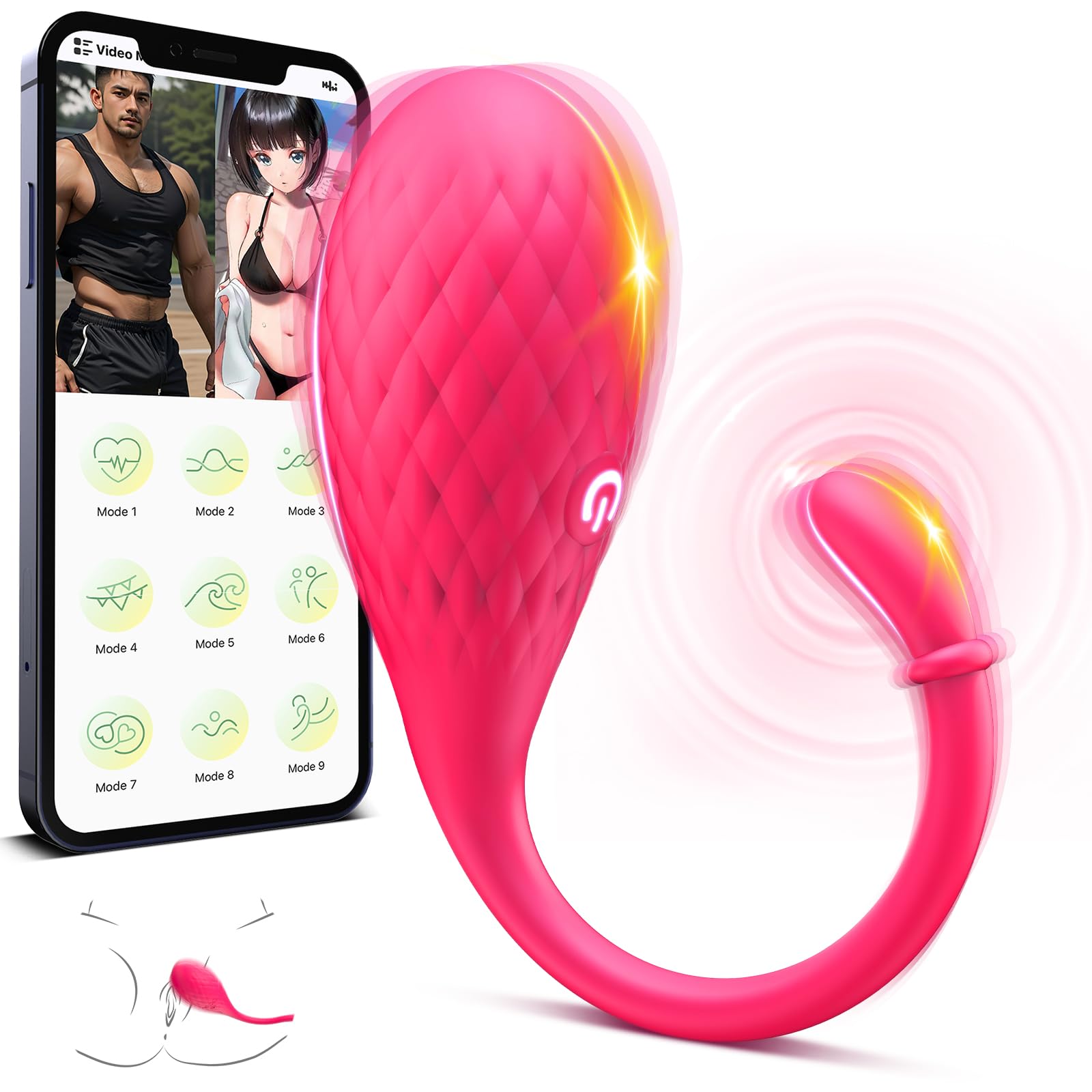 **Wearable Panty Vibrator for Women - Remote Control Sex Toy with 9 Vibration Modes for Clitoral, Vaginal & G-Spot Stimulation | APP Controlled Couples Vibrator | Rechargeable & Waterproof Adult Toy for Solo Play & Intimate Moments**    *(Use Cases: Perfect for solo pleasure, couples play, long-distance intimacy, and discreet public teasing.)*