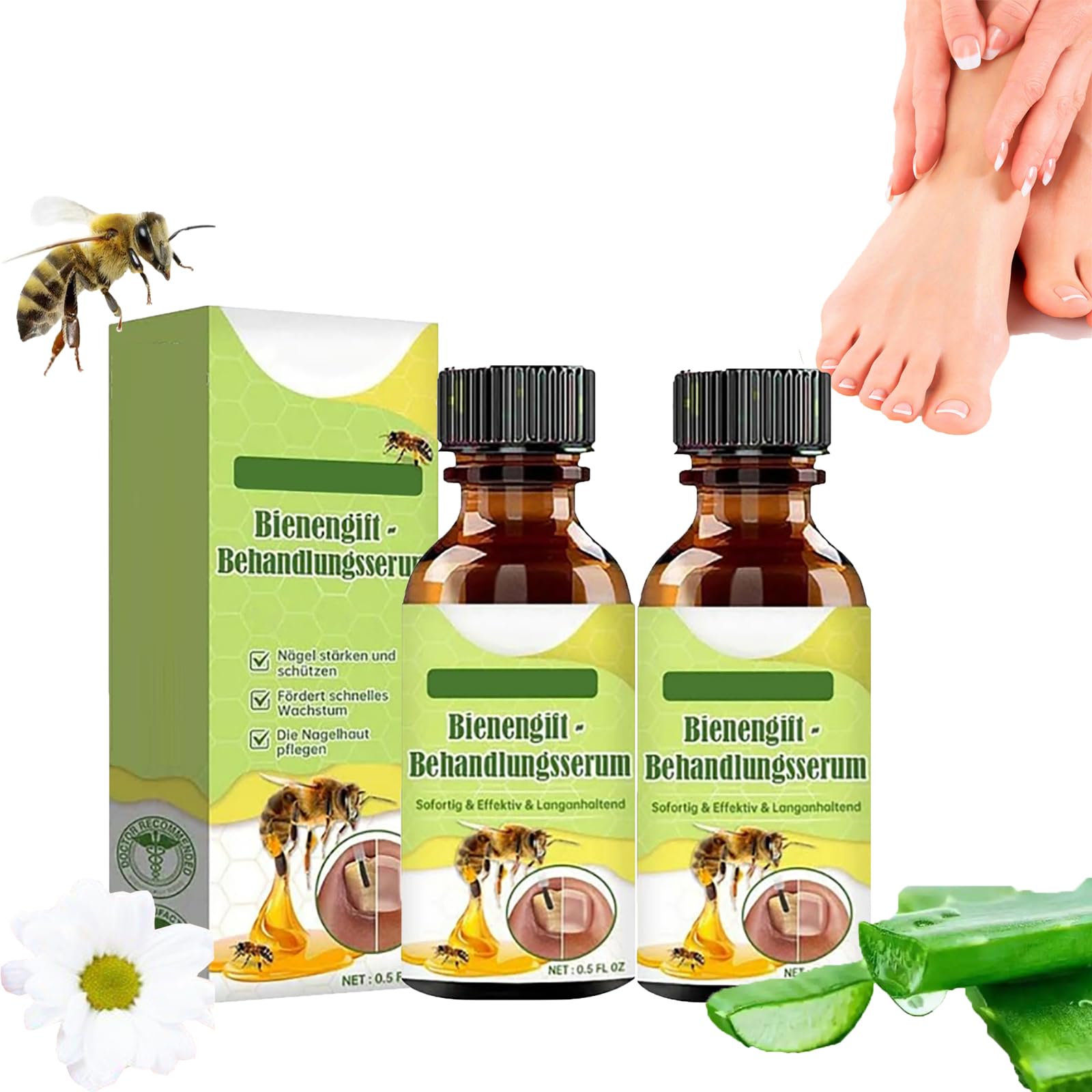 Furzero Bee Venom Nail Serum 2 Pack - Nail Growth & Repair Treatment for Stronger, Healthier Nails - Perfect for Damaged, Brittle Nails & Nail Care Routine