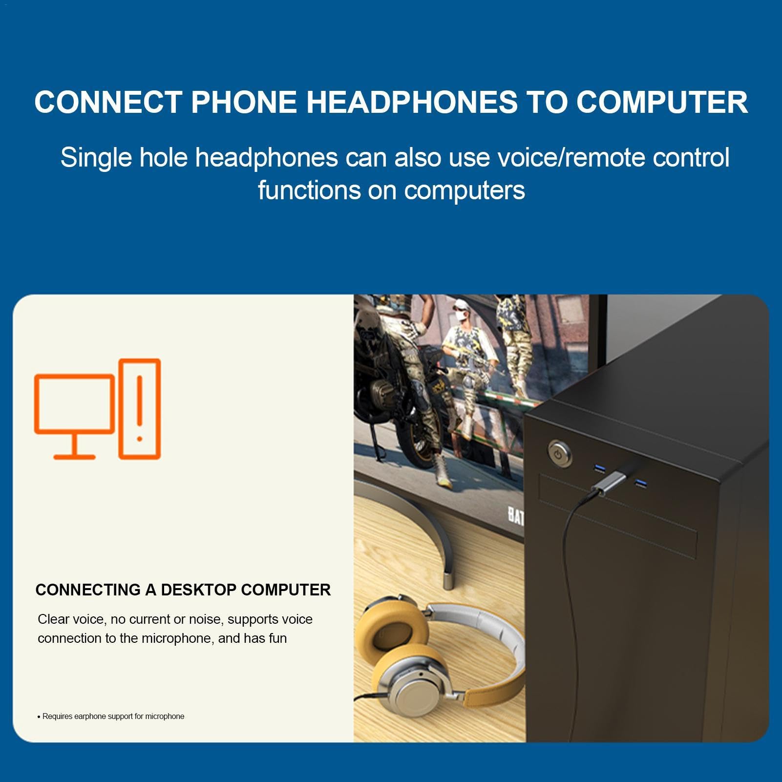 USB External Sound Card with 3.5mm Headphone Jack - Plug & Play Audio Adapter for Gaming Headsets (Perfect for League of Legends, PC Gaming & Online Meetings)