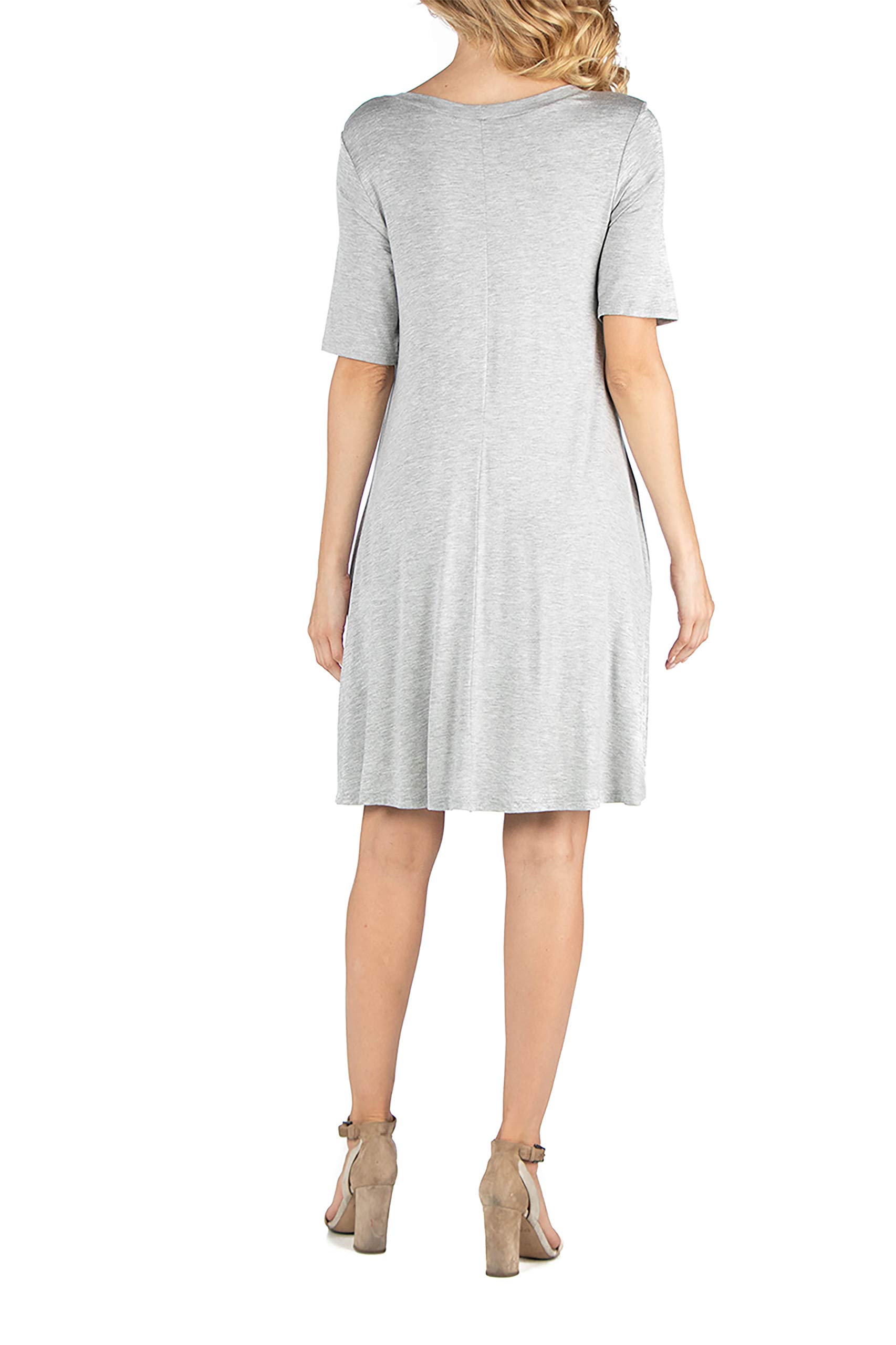 24Seven Comfort Apparel Women's Maternity Casual Loose Fit Short Sleeve T-Shirt Dress with Pockets - Made in USA - Small to 3X - Perfect for Pregnancy, Nursing & Everyday Wear