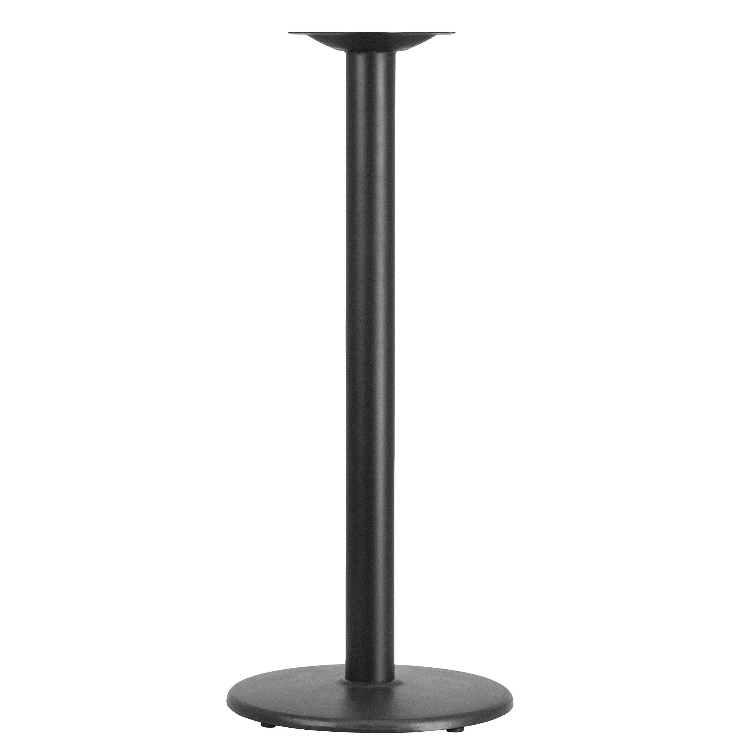 EMMA & OLIVER 18-Inch Round Cast Iron Bar Table Base - Heavy Duty Metal Stool Stand for Pub, Bistro, Outdoor Patio & Home Bar Decor