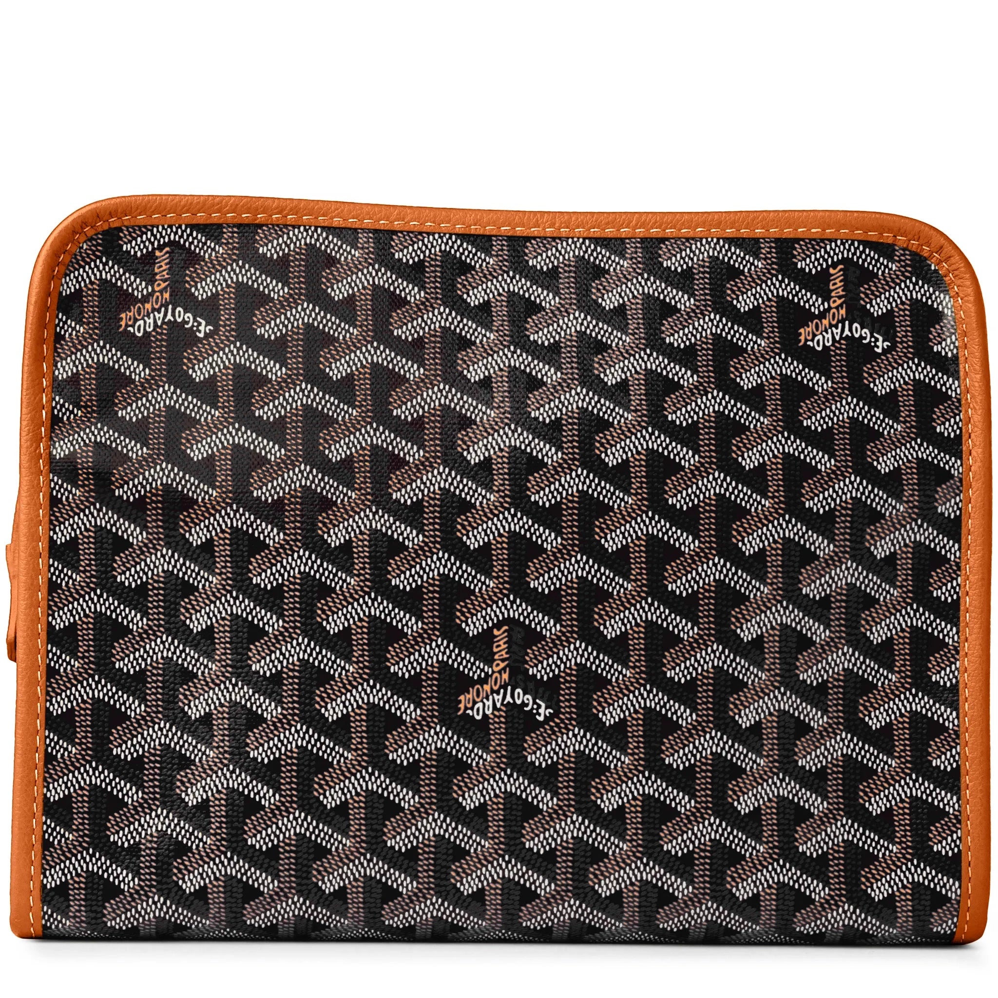 Goyard Jouvence MM Black/Tan Washbag - Luxury Travel Cosmetic Bag for Women & Men - Perfect for Toiletries, Makeup, and Travel Essentials