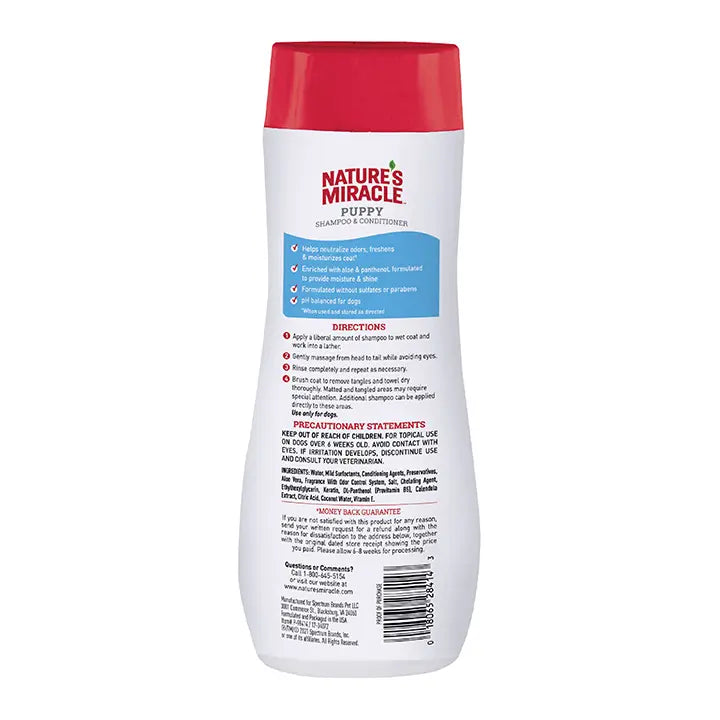 Nature’s Miracle 4-in-1 Puppy Shampoo & Conditioner - Cotton Breeze Scent | Gentle Cleansing for Soft Fur & Healthy Skin | Perfect for Bath Time & Grooming