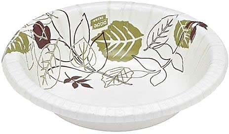 Dixie Ultra SX20PATH Heavyweight Paper Bowls - 20oz, 500 Count (Green/Burgundy) | Eco-Friendly Disposable Bowls for Parties, Picnics & Catering