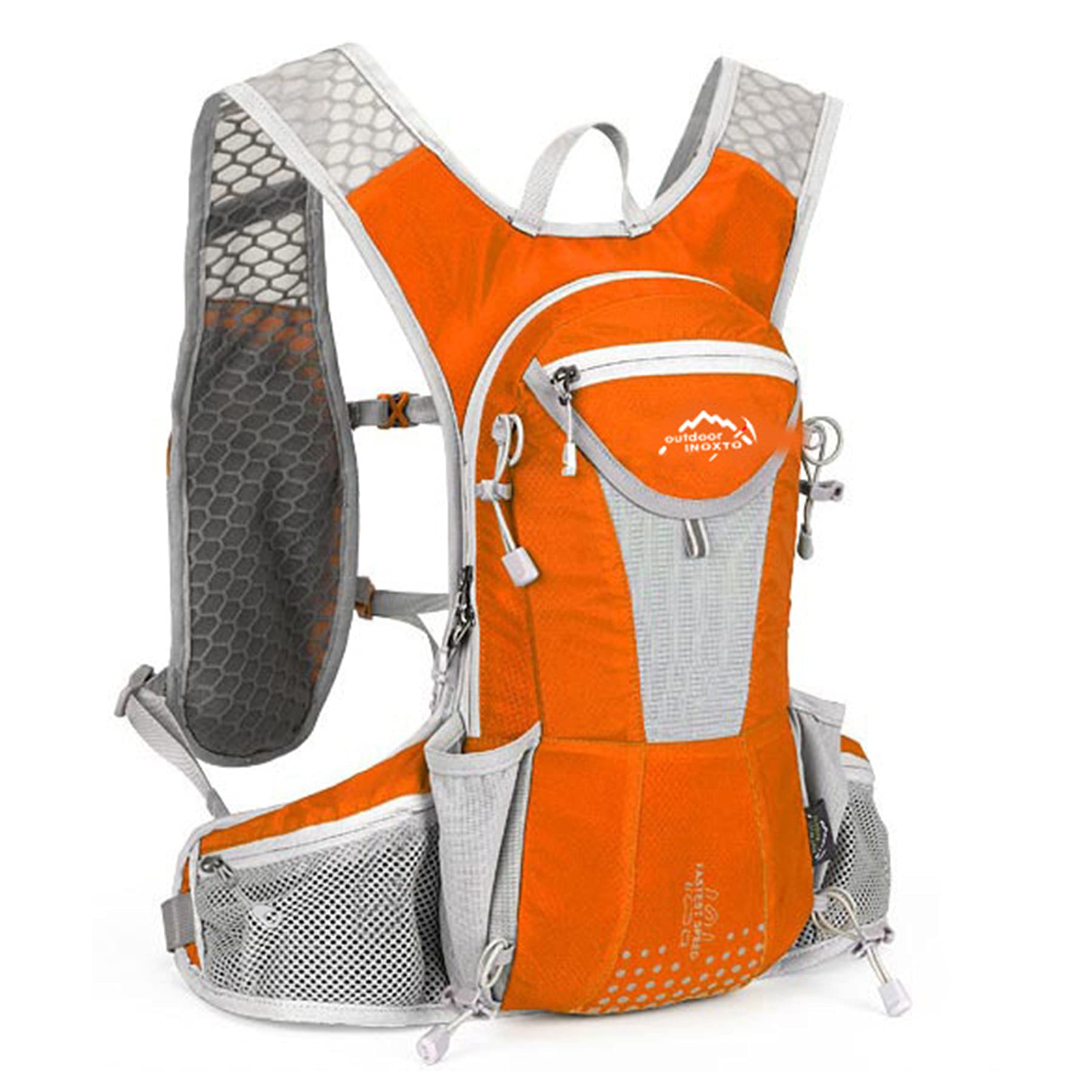 LZJDS 15L Waterproof Bike Backpack for Men & Women - Lightweight Nylon Cycling Backpack for MTB, Mountain Biking, Hiking, Camping & Running - Hydration Compatible (Orange, 22x43cm) - Perfect for Outdoor Adventures & Commuting