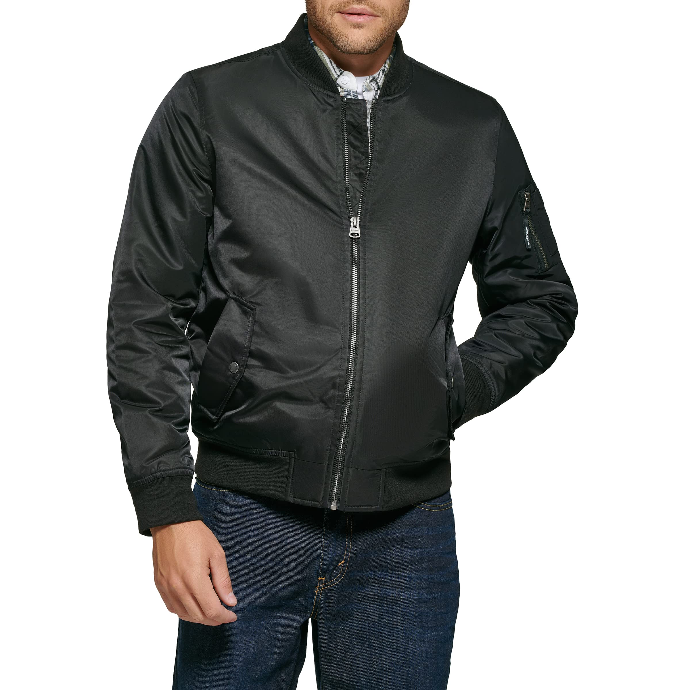 Levi's Men's MA-1 Flight Lightweight Bomber Jacket with Zip-Up - Stylish Casual Outerwear for Everyday Wear, Travel & Outdoor Activities