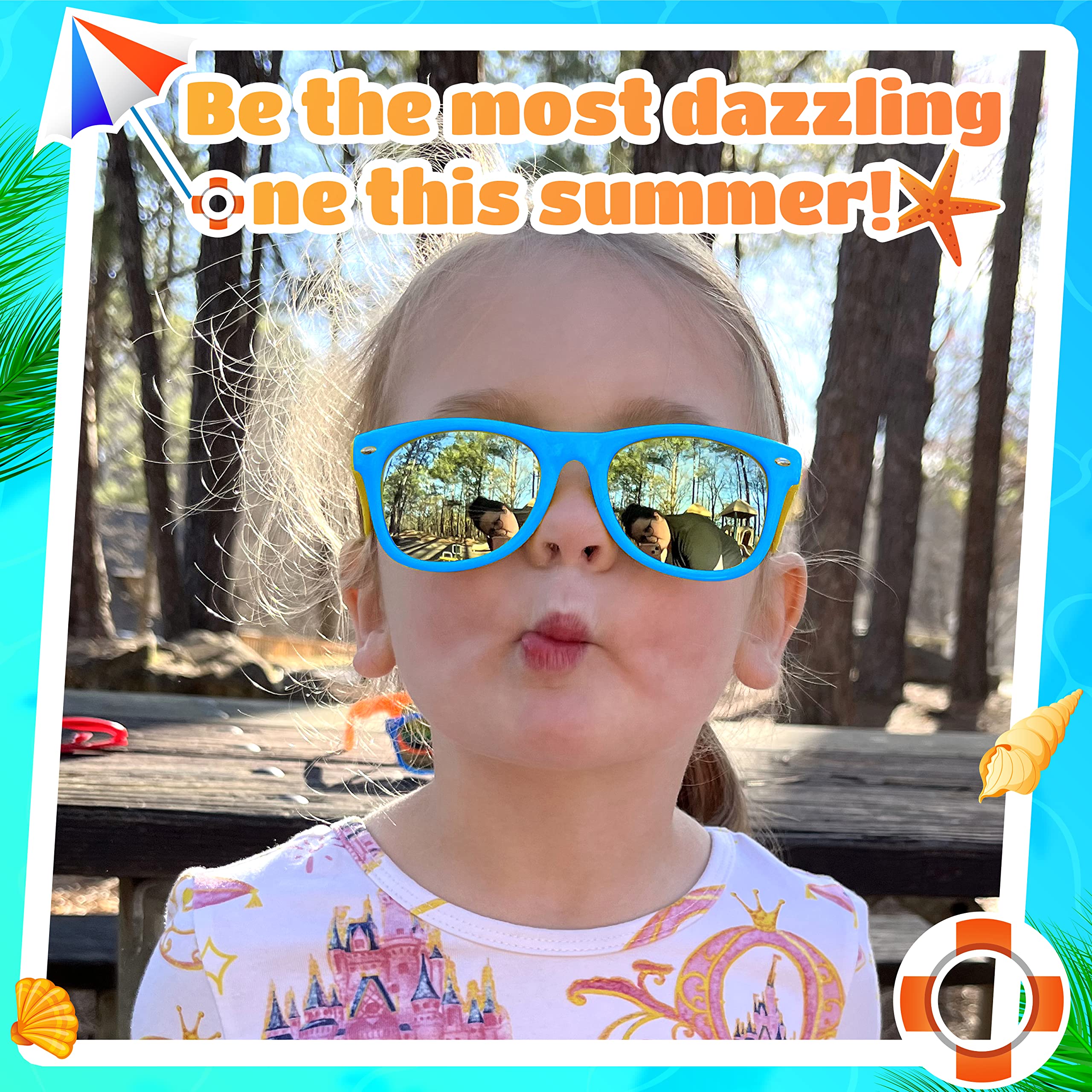 24 Pack Kids Sunglasses Bulk - UV Protection Sunglasses for Boys & Girls Ages 3-8 | Party Favors, Beach Pool Accessories, Easter Basket Stuffers & Goody Bag Fillers | Perfect for Birthday Parties, Summer Outings & Outdoor Activities