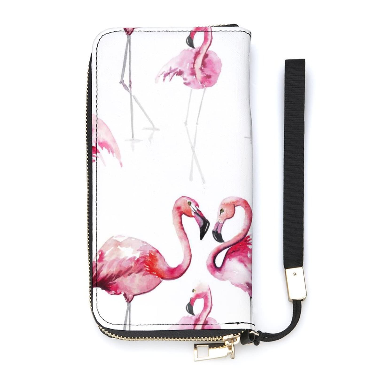 UNSUWU Women's PU Leather Wallet - Tropical Flamingo Print Long Zip Around Clutch with Card Slots & Coin Pocket | Perfect for Beach Vacations, Hawaii Trips & Everyday Use
