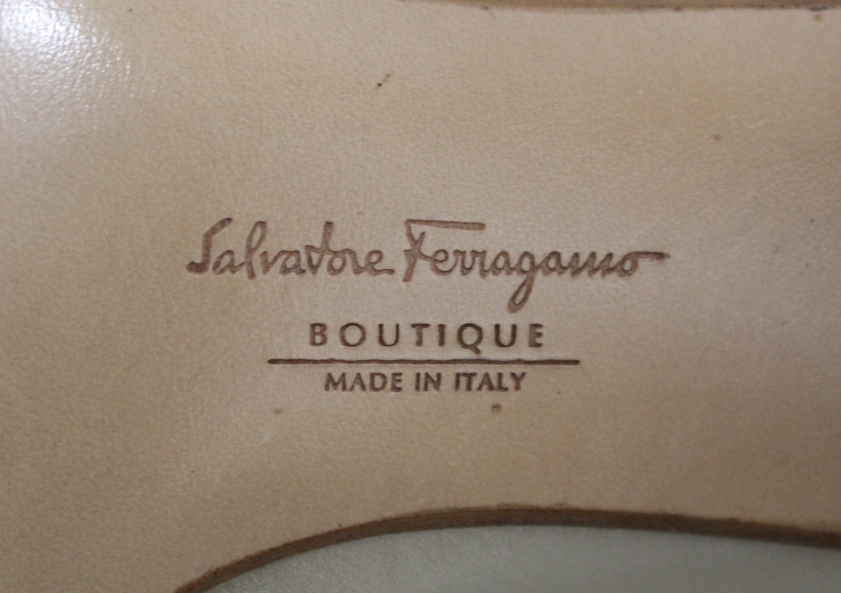 Authentic Salvatore Ferragamo Beige Leather Pumps Women's Size 5.5B - Classic Pointed Toe Heels for Office, Wedding & Formal Events