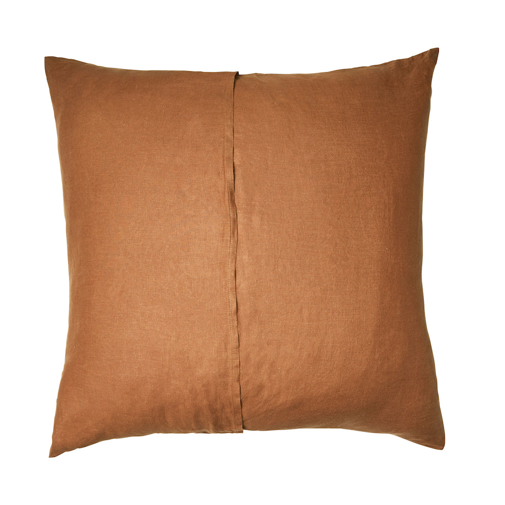 Premium Linen Euro Pillowcase Set - 100% Natural Tobacco Brown - Soft & Breathable Bedding for Home Decor, Hotel Style Luxury - Perfect for Master Bedroom, Guest Room & Airbnb