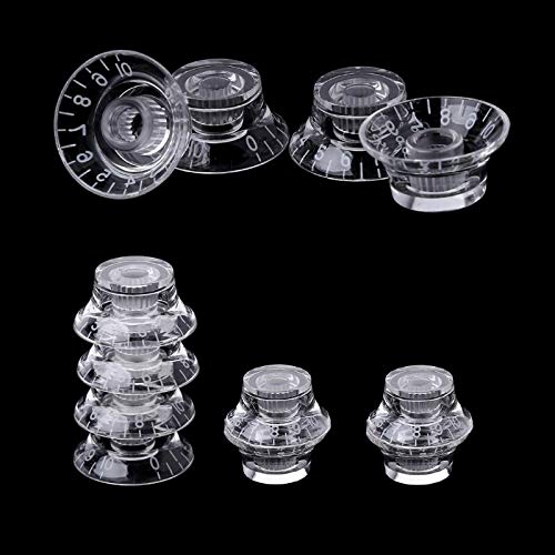 1pc Bell Shape Guitar Tone Volume Control Knob - Transparent White for LP Guitars | Perfect for DIY Guitar Repair & Customization