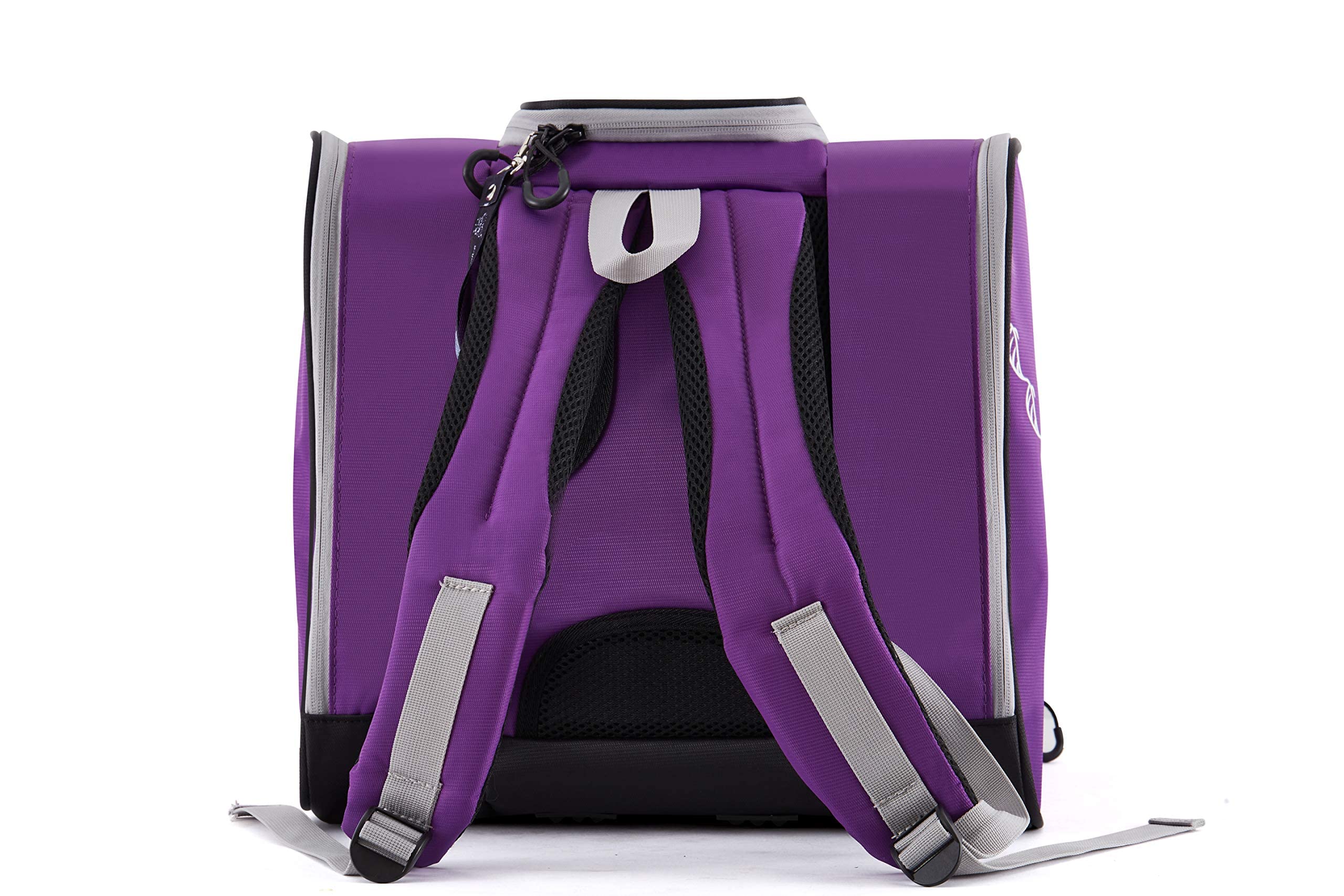 VieGreenleaf Kids Ski Boot Backpack - Waterproof Travel Bag for Toddler Rollerblade, Skate, Ski & Snowboard Boots, Helmet, Gloves & Snacks - Perfect for Skiing, Snowboarding, Skating, Outdoor Adventures & Airplane Travel (Blue/Purple)