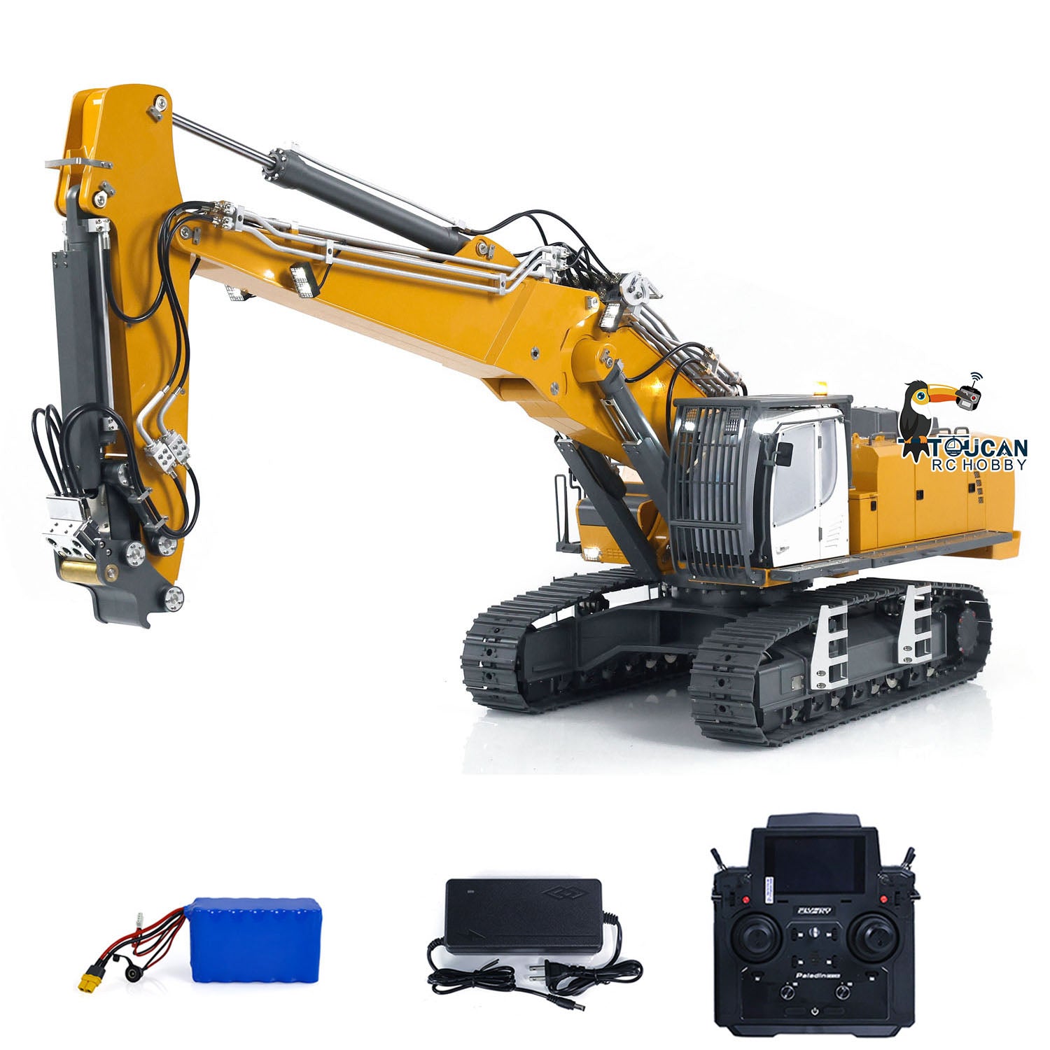 1/14 Scale K970 301 RC Hydraulic Excavator Toy - Ready to Run Remote Control Digger Model with Painted Assembly (Ideal for Construction Enthusiasts & Kids Outdoor Play)