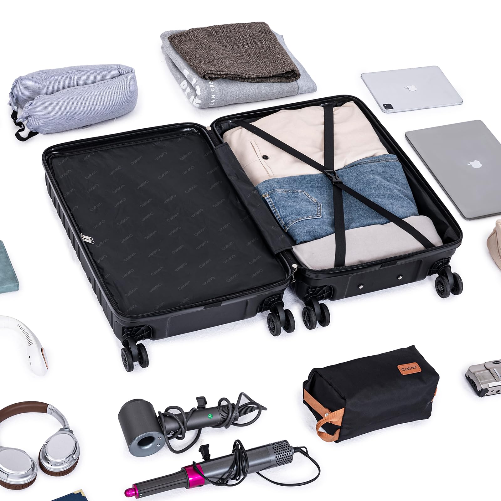 5-Piece ABS Hard Shell Luggage Set with TSA Lock & 360° Spinner Wheels - Durable Suitcases for Travel, Business Trips & Family Vacations