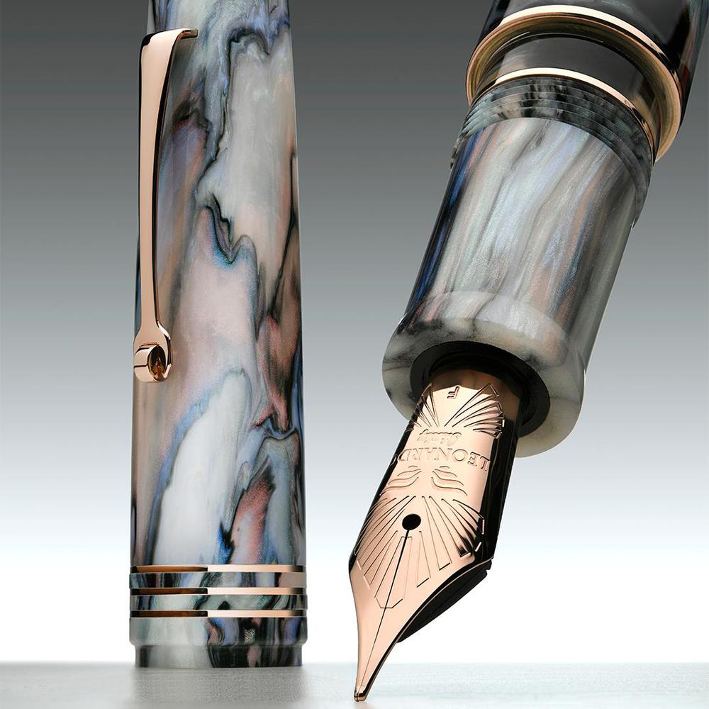 Leonardo Momento Zero Grande 2.0 Limited Edition Fountain Pen (2025) - The Power of Flower Design, 6mm Stainless Steel Nib - Perfect for Calligraphy, Journaling & Signature Writing