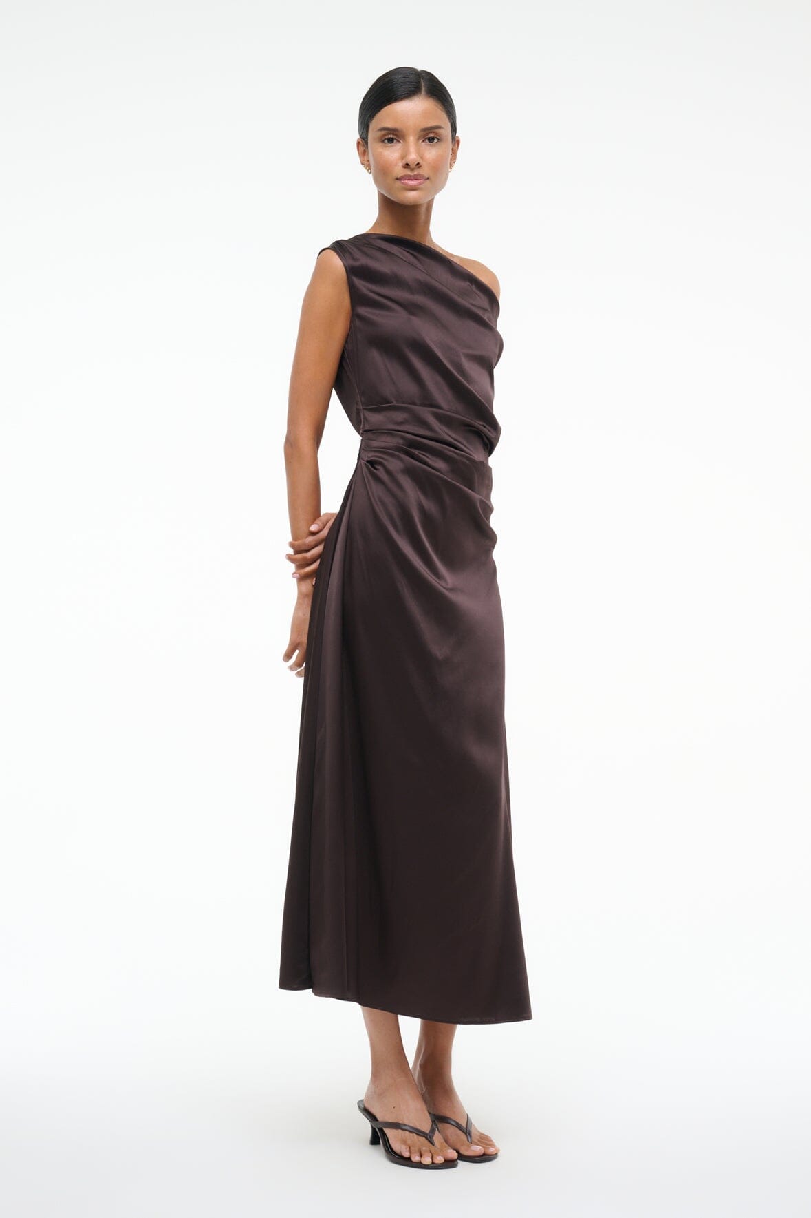 PHARE SILK DRESS | Elegant Earth Tone Silk Dress for Women | Perfect for Weddings, Parties & Special Occasions