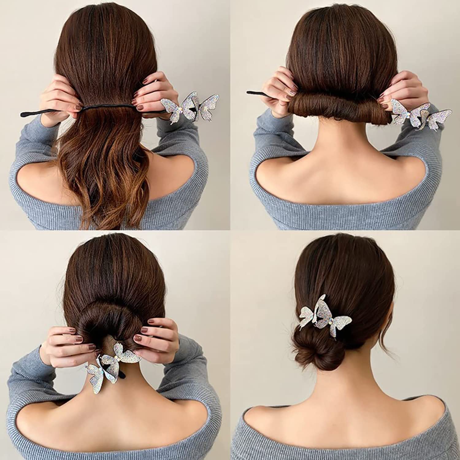 HONEY ACCESSORIES Lazy Hair Curler Bun Maker - Ins Style Elegant Spiral Hair Braid Clips for Women & Girls (Style B, Multicolor) | DIY Hair Styling Tool for Quick Updos, Parties & Everyday Use