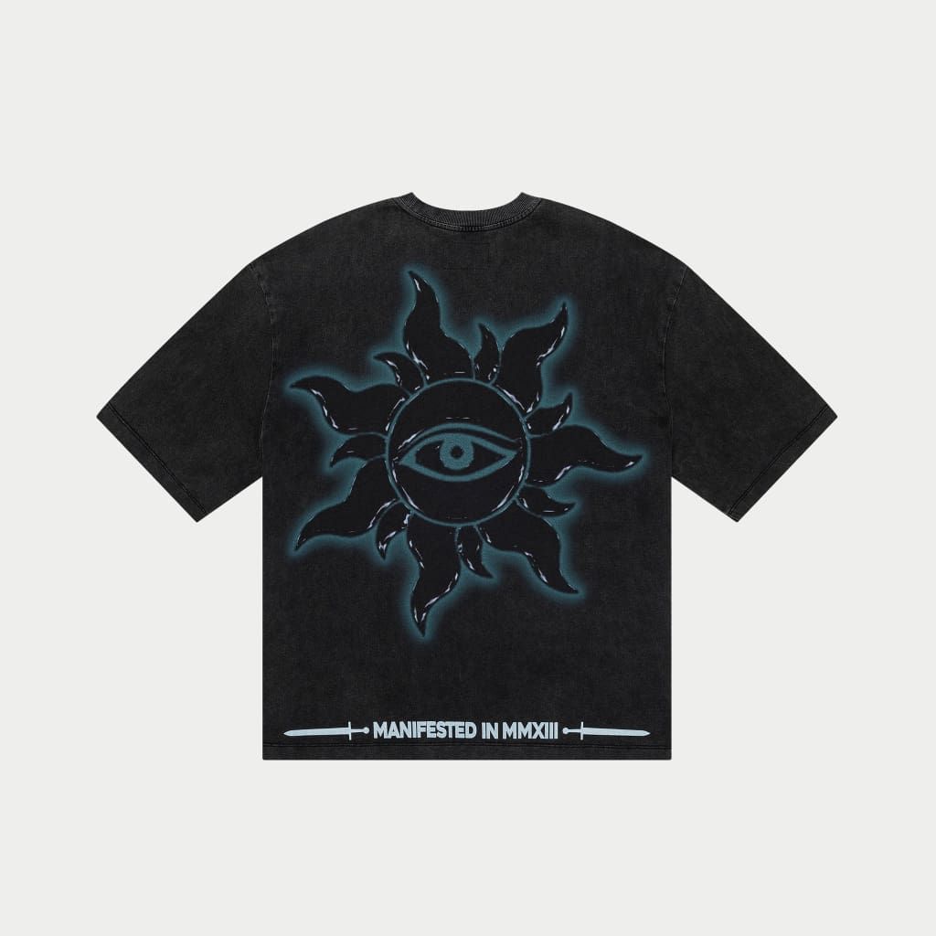 GODSPEED Squadron Graphic T-Shirt for Men - Soft Black Wash Cotton Tee - Casual Streetwear for Everyday Wear & Urban Outfits