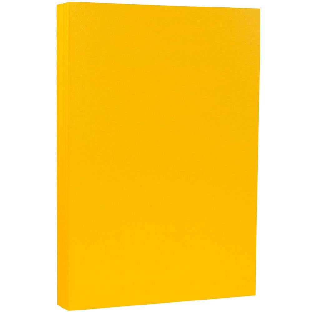 JAM PAPER Legal Matte 100lb Cardstock - 8.5 x 14 Coverstock - 216 GSM Heavyweight Paper - Sunflower Yellow - 250 Sheets/Pack - Perfect for Business Cards, Invitations, Flyers & Craft Projects