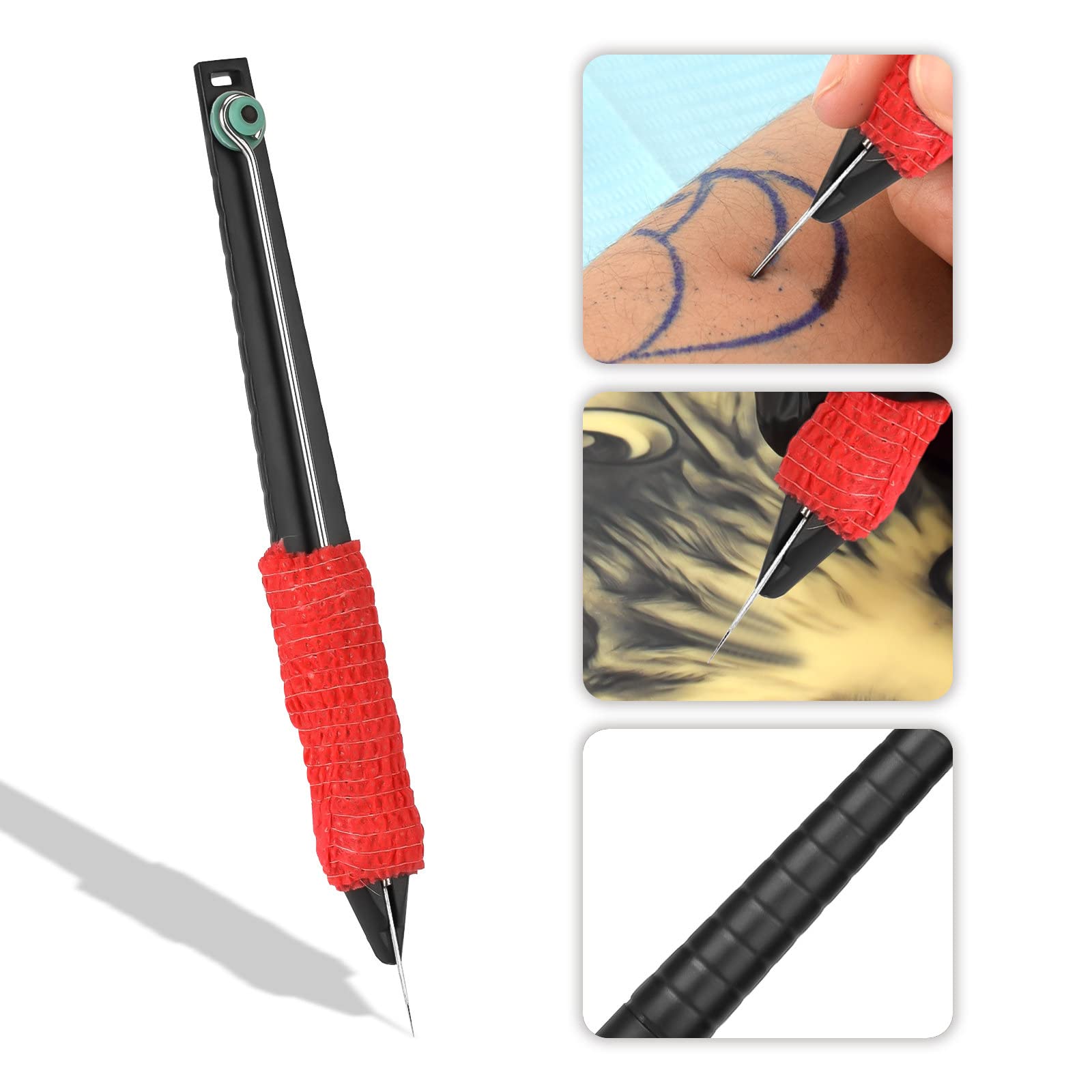 Professional Manual Tattoo Pen Kit for Beginners - DIY 3D Tattoo Supply with Slip Needle Holder - Perfect for Home Tattoo Practice, Art Projects & Body Art Design