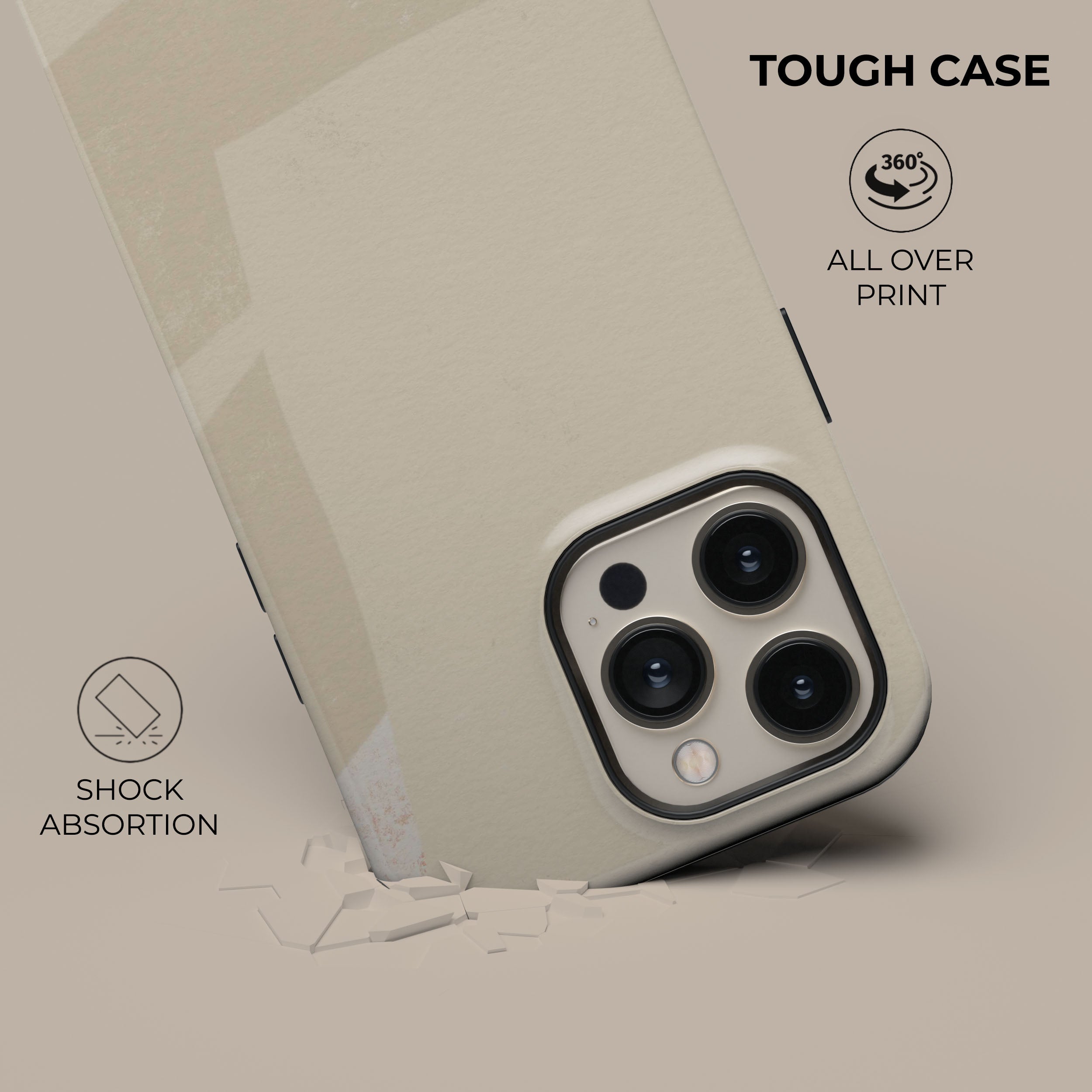 Organic Cream Phone Case - Eco-Friendly & Durable Protective Cover for iPhone & Samsung - Perfect for Everyday Use, Travel & Outdoor Activities
