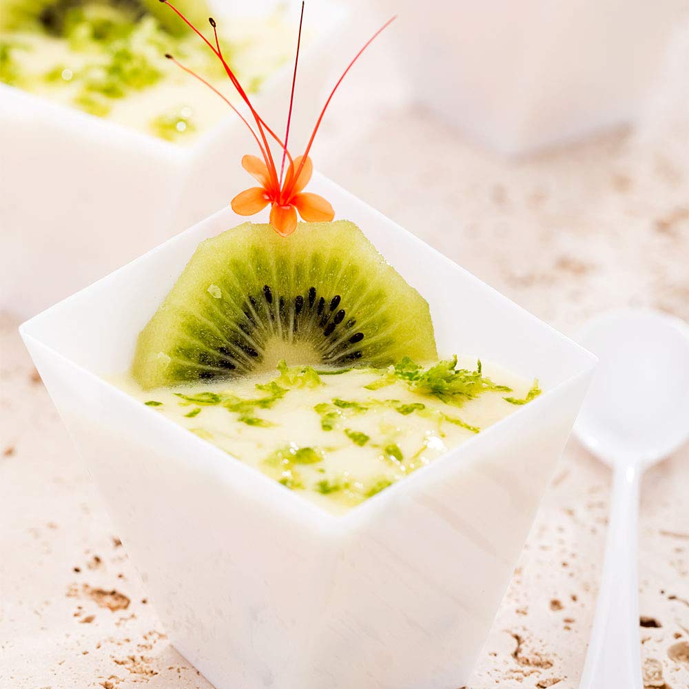 Restaurantware 2 Oz Disposable Dessert Cups - 100-Pack Durable White Plastic Mini Serving Dishes for Parties, Weddings & Catering | Perfect for Drinks, Desserts, Samples & Appetizers