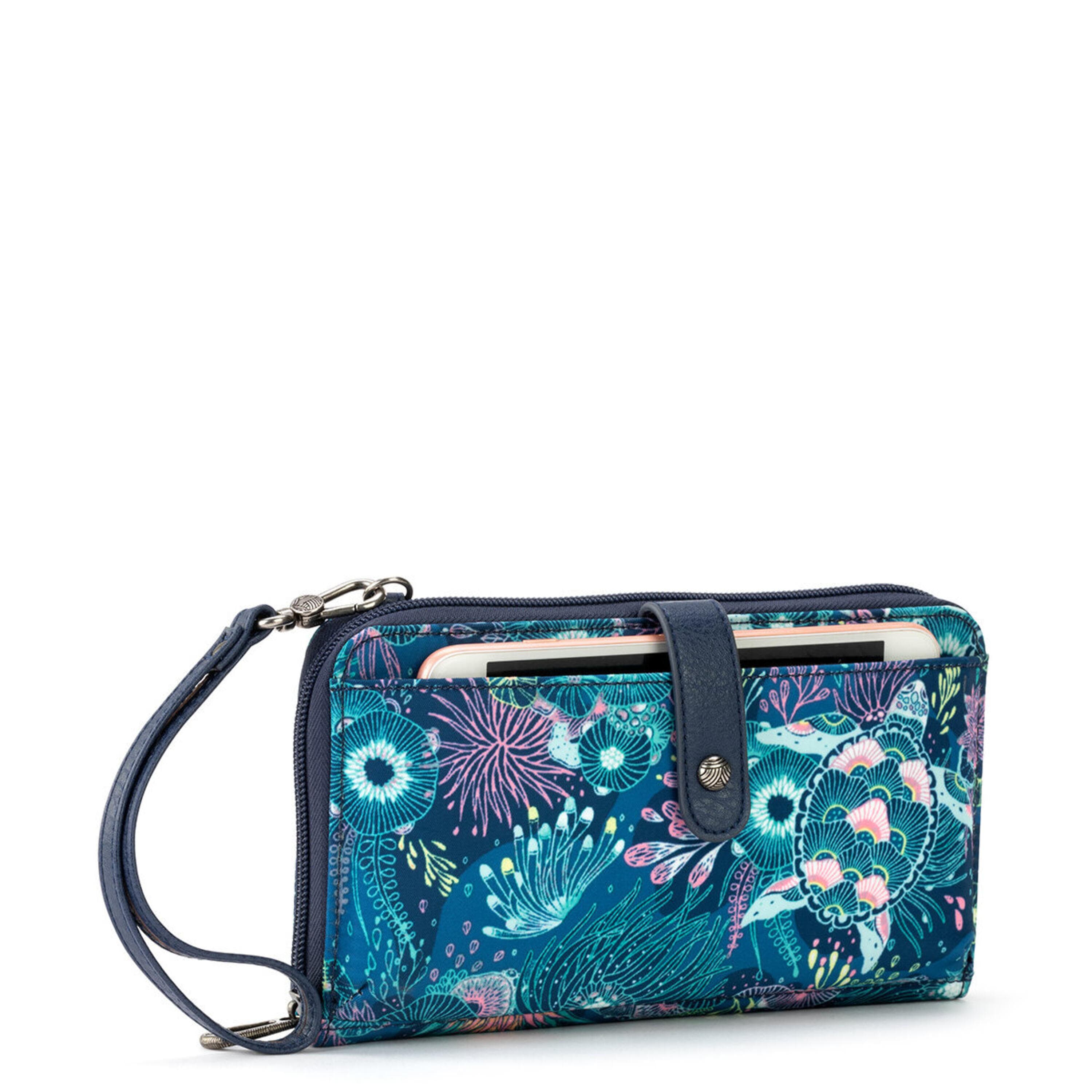Eco-Friendly Smartphone Wallet - Premium EcoTwill Fabric - Royal Blue Seascape Design - Perfect for Everyday Use, Travel & Contactless Payments