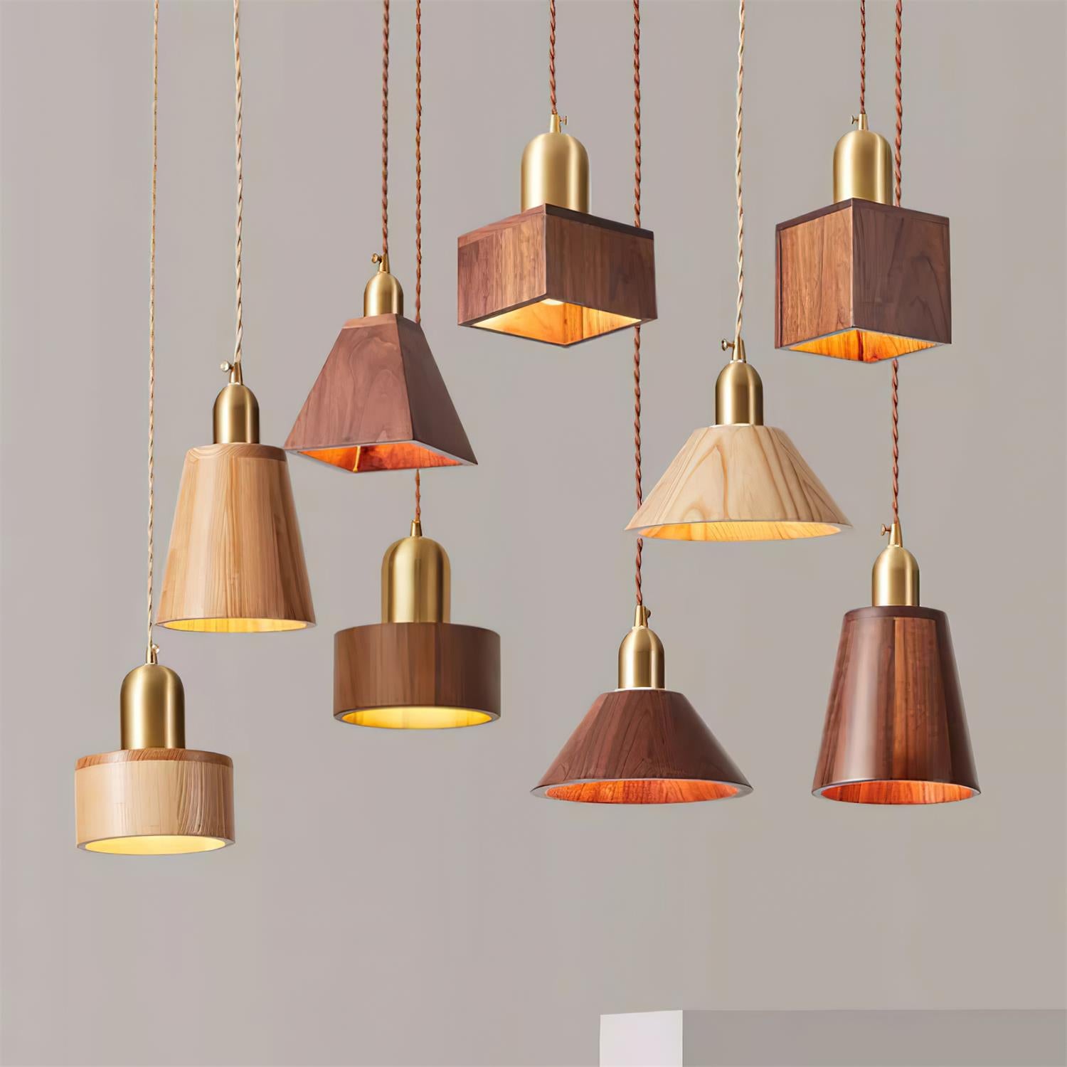 Rosie Wood Pendant Lamp - Handcrafted Natural Wood Hanging Light Fixture for Dining Room, Kitchen Island & Bedroom Decor